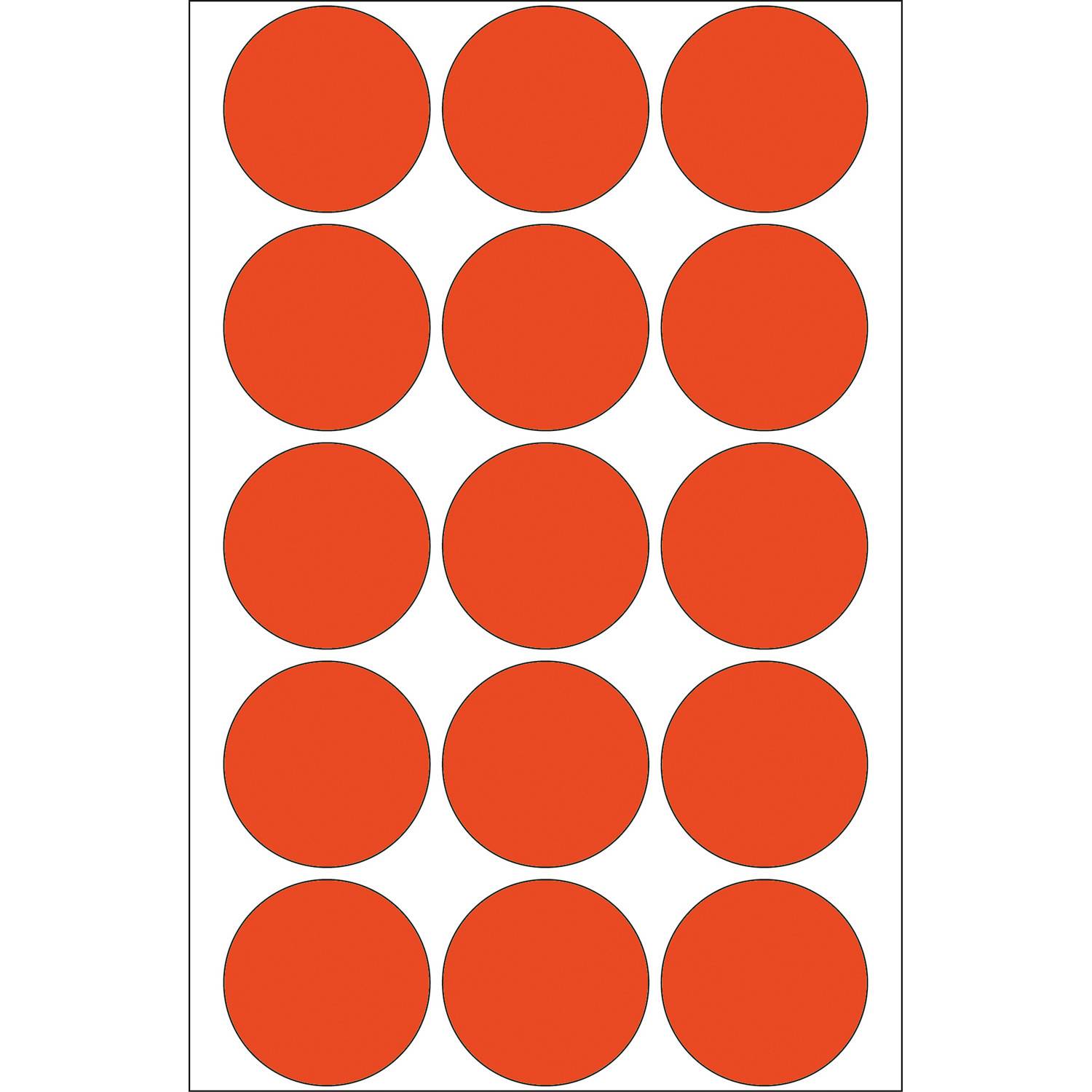 HERMA - Papier - permanent selbstklebend - Rot - 32 mm rund 480 Etikett(en) (32 Bogen x 15)