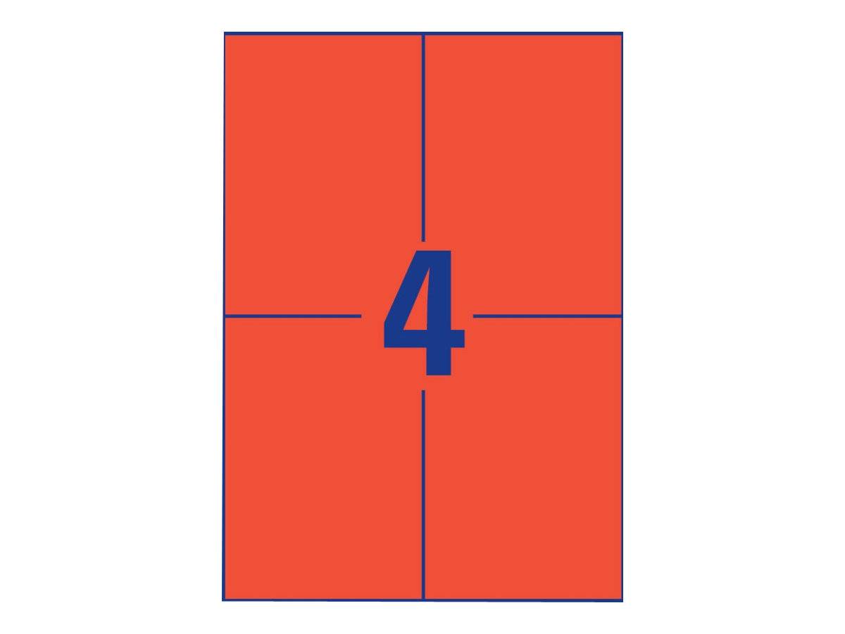 AVERY ZWECKFORM - Avery - Rot - A6 (105 x 148 mm) 400 Etikett(en) (100 Bogen x 4)