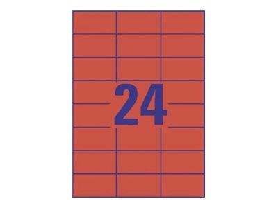 Avery Zweckform Universaletikett 3448 70x37mm rot 2.400 St./Pack.