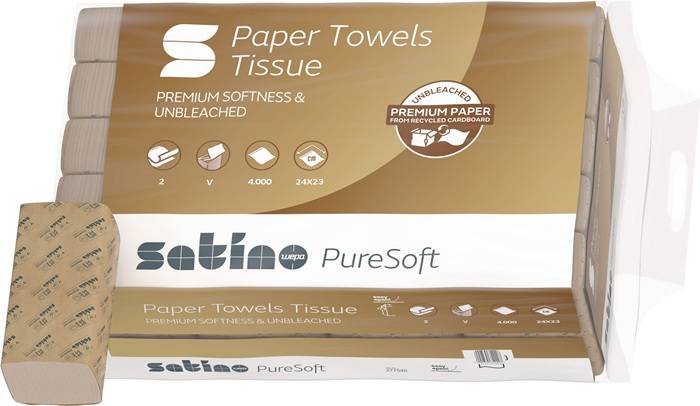 Handtuchpapier Satino PureSoft 2-lag.soft beige L230xB240ca.mm 20x200 Tü Krt.