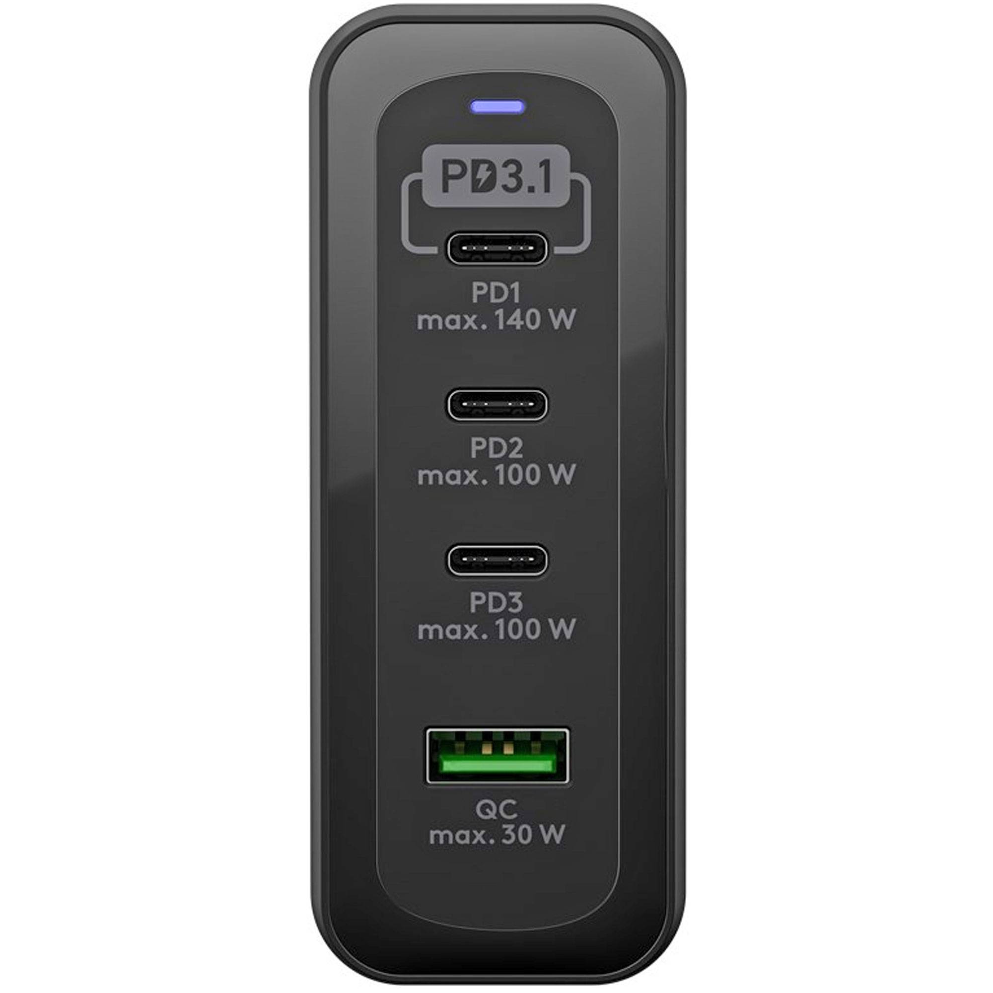 USB-C™ PD GaN Multiport-Schnellladegerät max. 240 W, schwarz