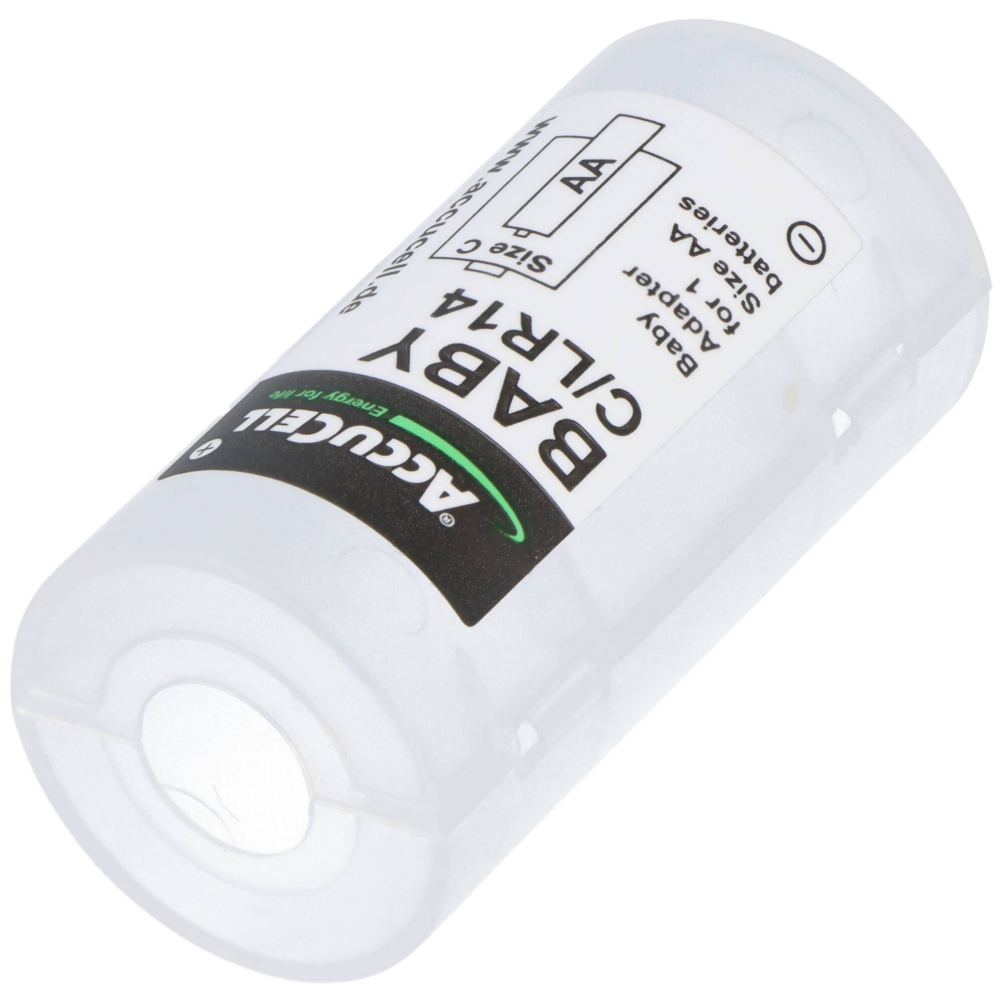 2x AccuCell Adapter C, Baby, LR14 und Panasonic eneloop 2-Pack BK-3MCDE/2BE Akku NiMH, Mignon, AA, HR06, 1.2V und 2000mA