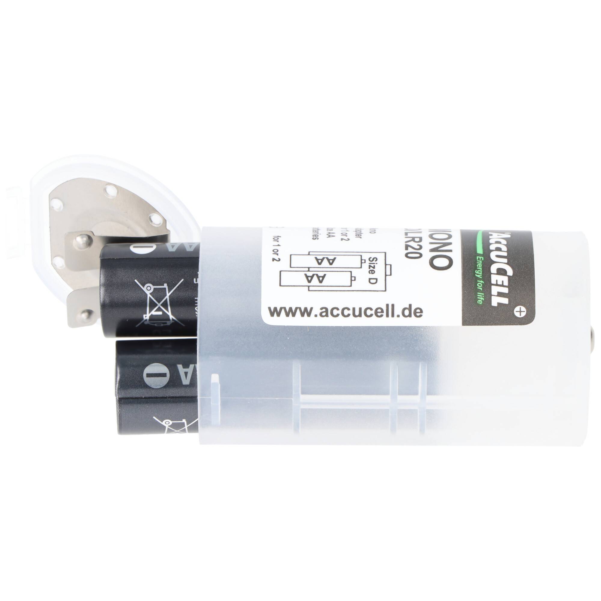 Panasonic eneloop Mono 5000mAh bestehend aus 1x AccuCell Adapter D und 2x eneloop pro AA