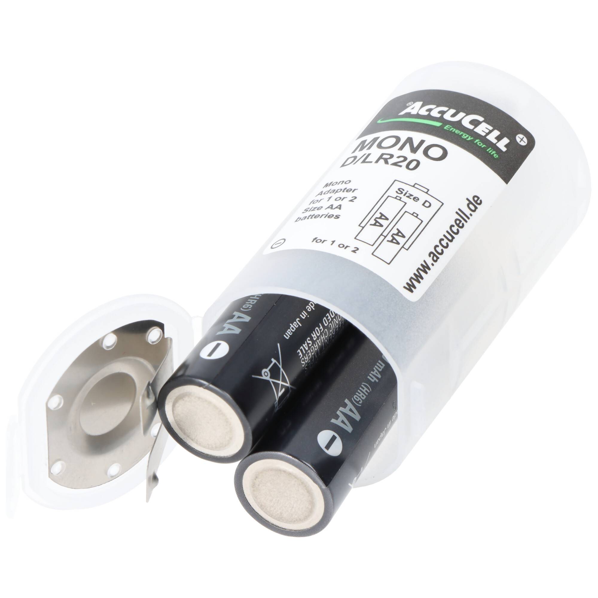 Panasonic eneloop Mono 5000mAh bestehend aus 1x AccuCell Adapter D und 2x eneloop pro AA