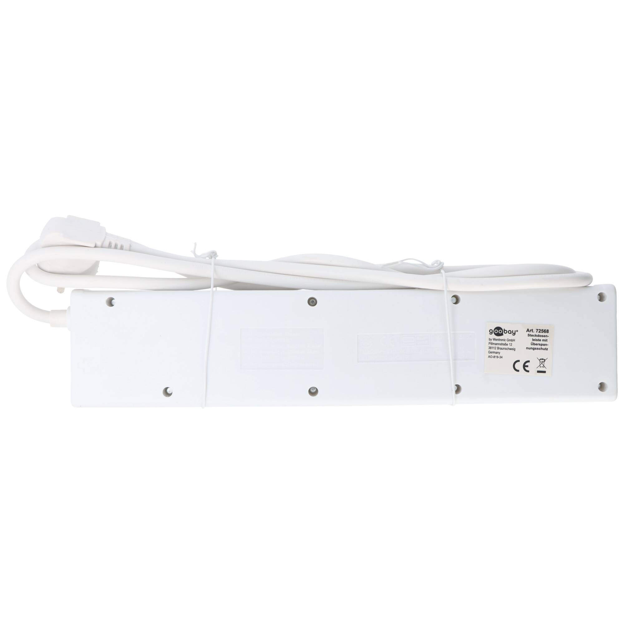 Steckdosenleiste 6-fach mit Überspannungsschutz und Schalter, einzeln schaltbar, 1,5 Meter Kabellänge