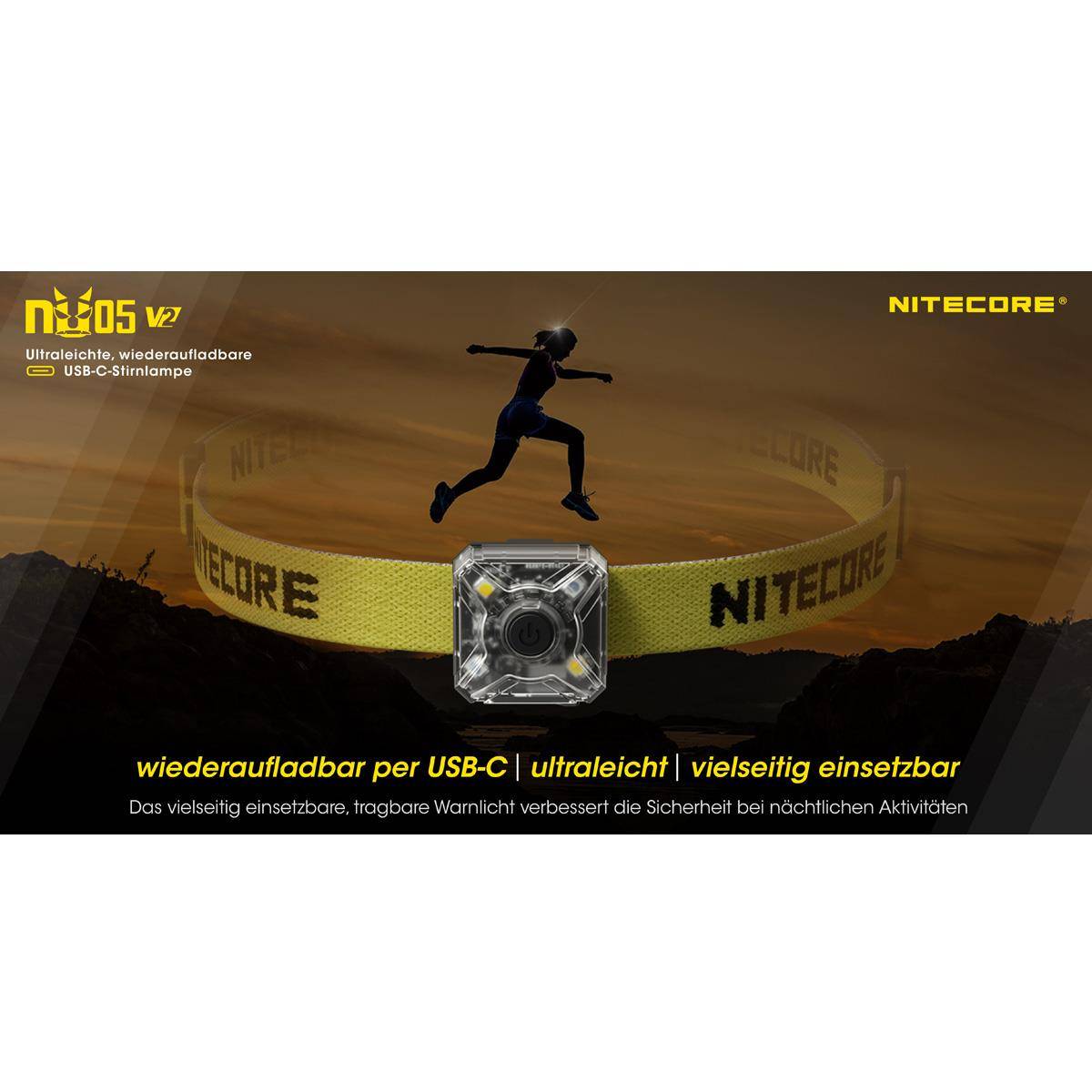 Nitecore NU05 V2 Kit Signalleuchte 40 Lumen - Transparent