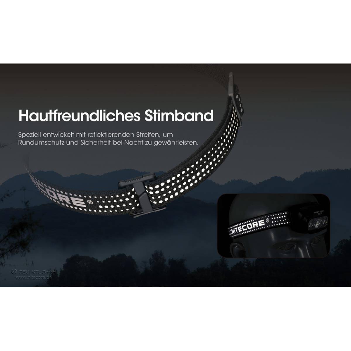 Nitecore NU31 LED Stirnlampe 550 Lumen grau