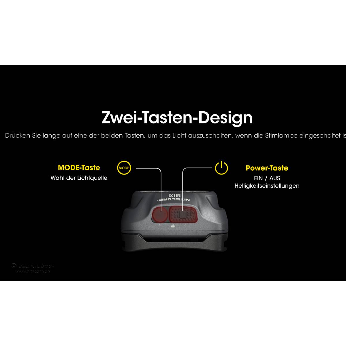 Nitecore NU31 LED Stirnlampe 550 Lumen grau