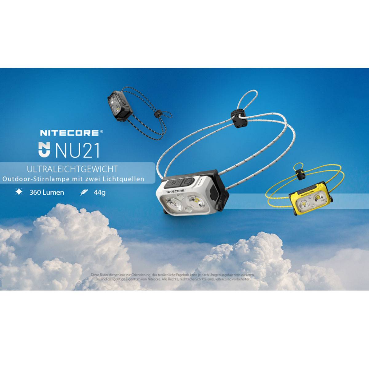 Nitecore NU21 LED Stirnlampe 360 Lumen weiß (+)