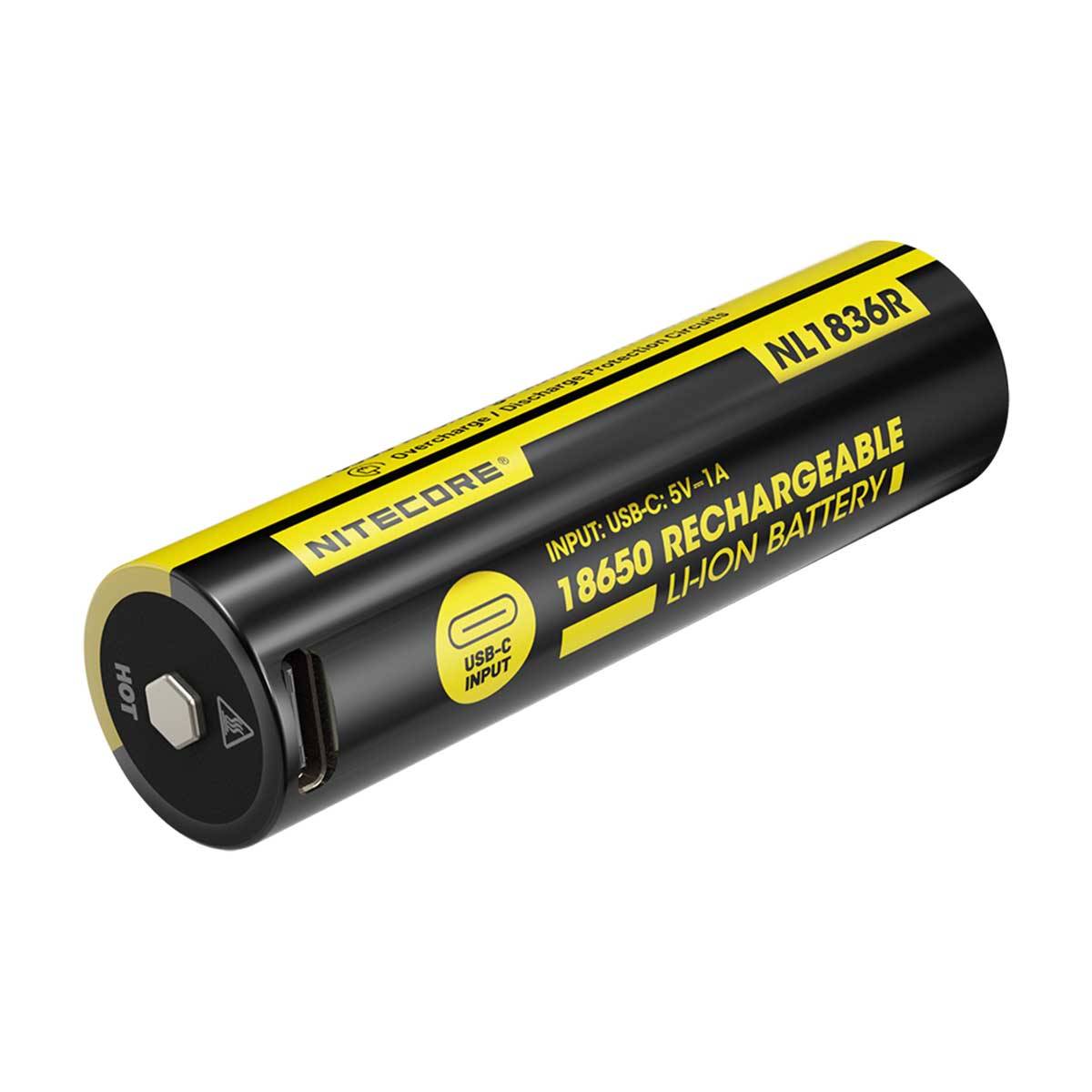 Nitecore NL1836R 18650 Li-Ion Akku 3,6V 3600mAh mit USB