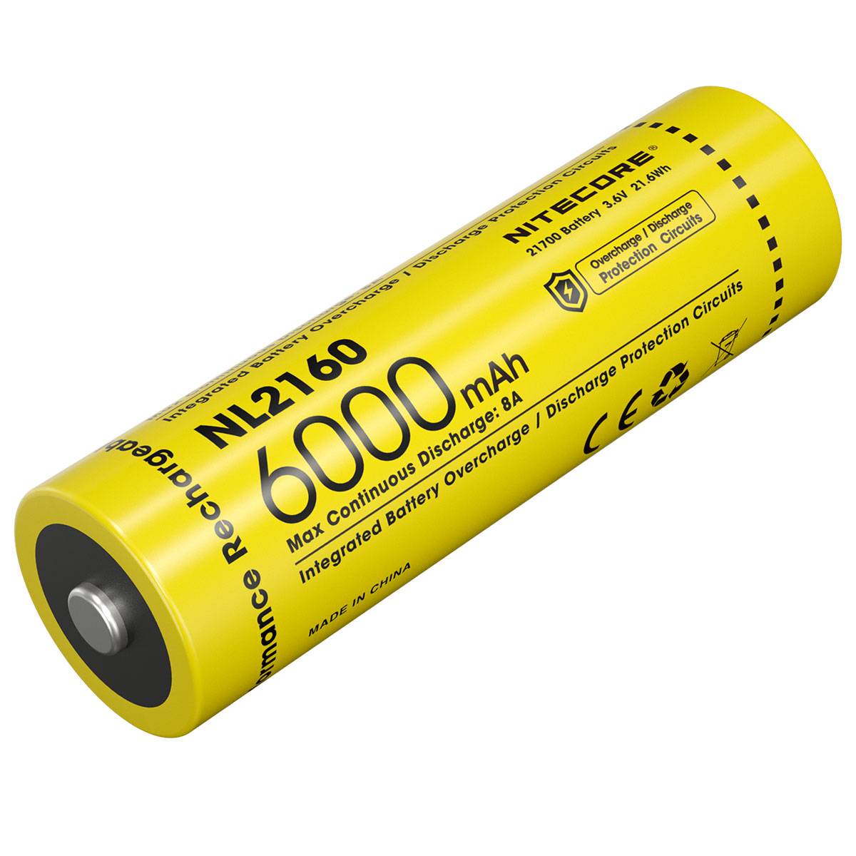 Nitecore NL2160 21700 Li-Ion Akku 3,6V 6000mAh bis 8A