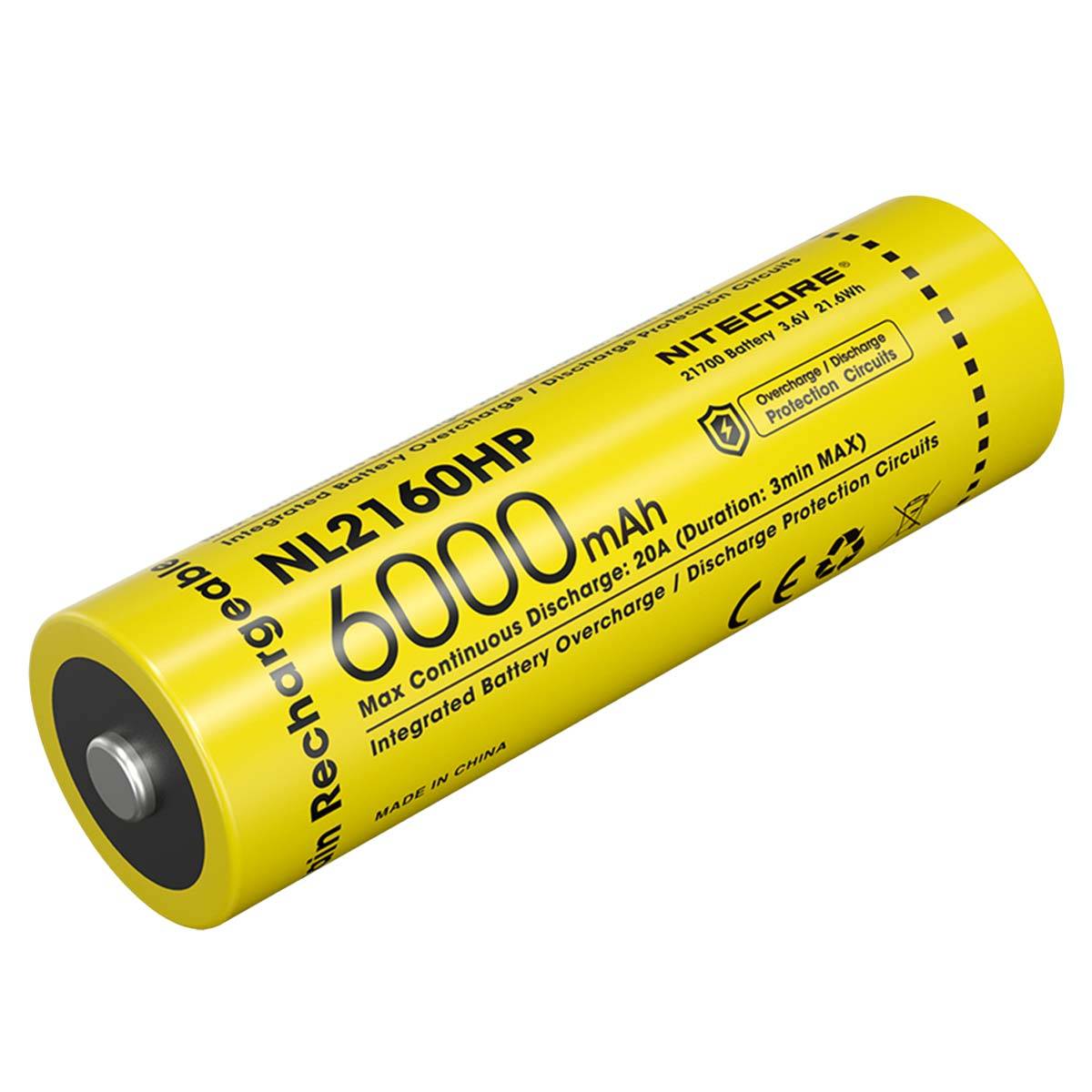 Nitecore NL2160HP 21700 - Li-Ion Akku 6000mAH mit bis zu 20A