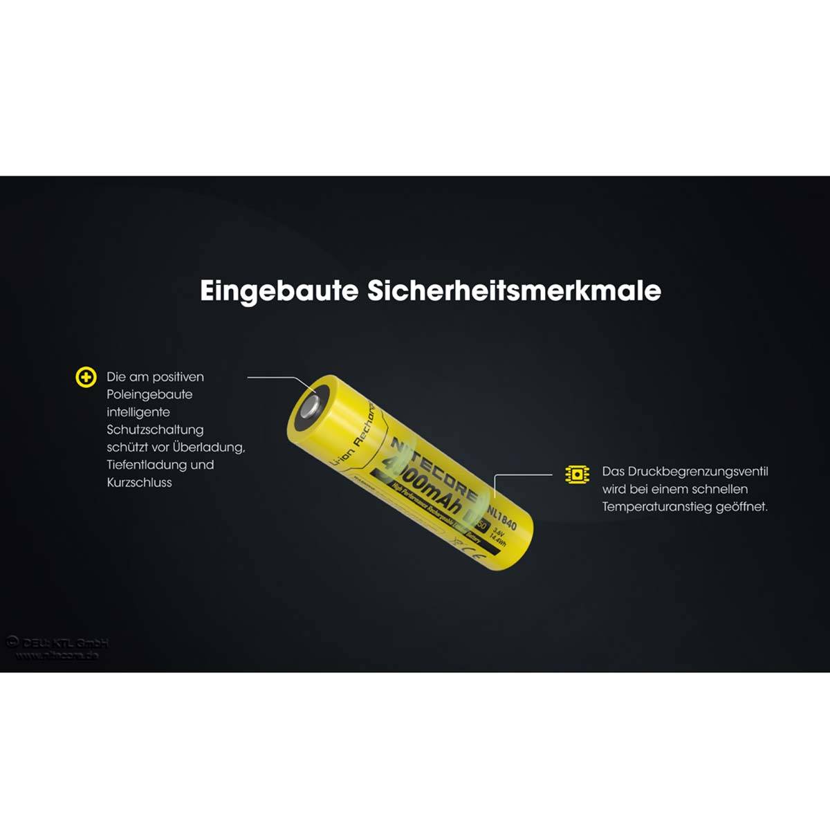 Nitecore NL1840 18650 - Li-Ion Akku 4000mAh bis 5A