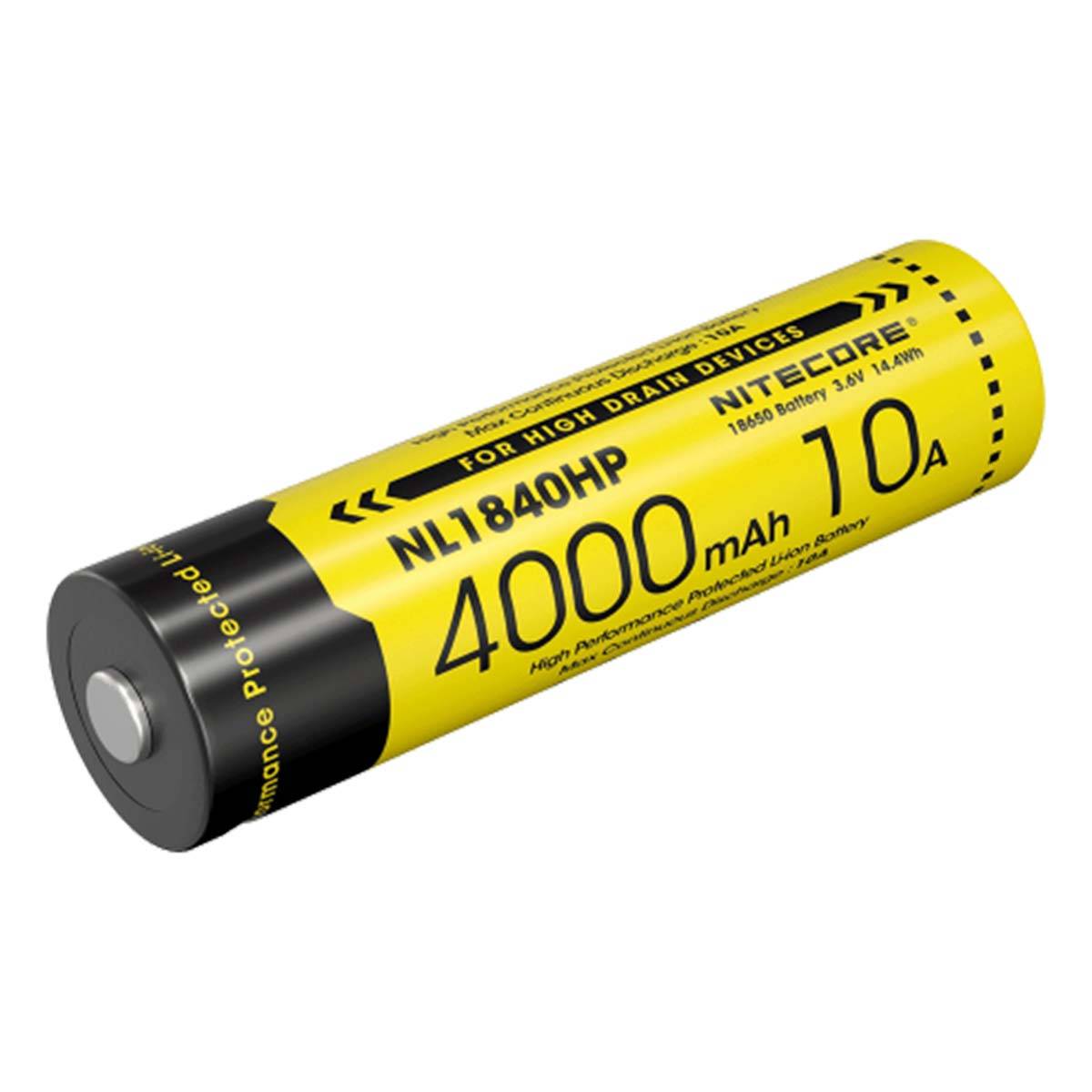 Nitecore NL1840HP | 18650 geschützter Li-Ionen-Akku bis 10A 4000mAh