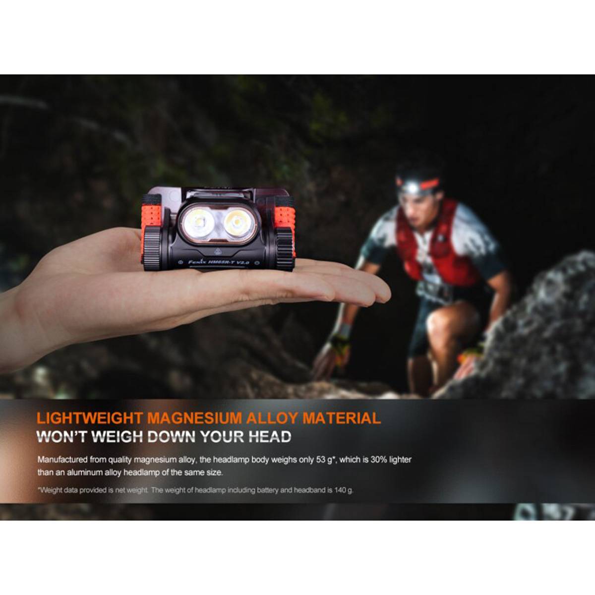 Fenix HM65R-T V2.0 LED-Stirnlampe 1600 Lumen - Nebula