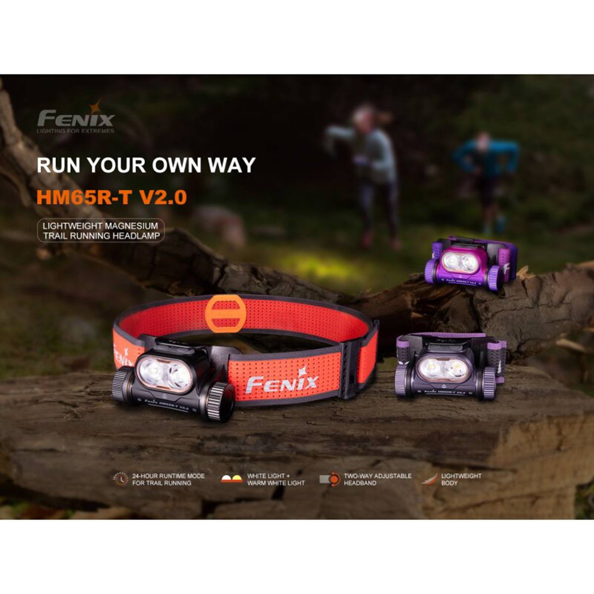 Fenix HM65R-T V2.0 1600 Lumen LED-Stirnlampe - Dark Purple
