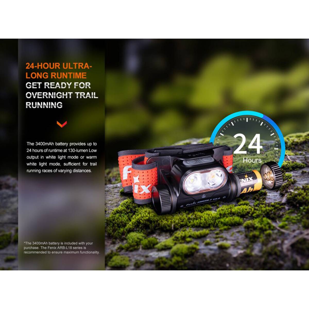 Fenix HM65R-T V2.0 LED-Stirnlampe 1600 Lumen - Nebula