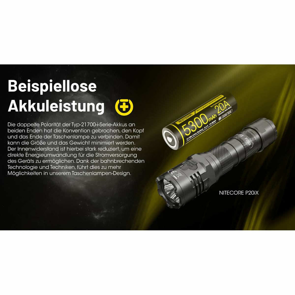 Nitecore NL2153HPi 21700 - Li-Ion Akku 5300mAh mit bis zu 20A