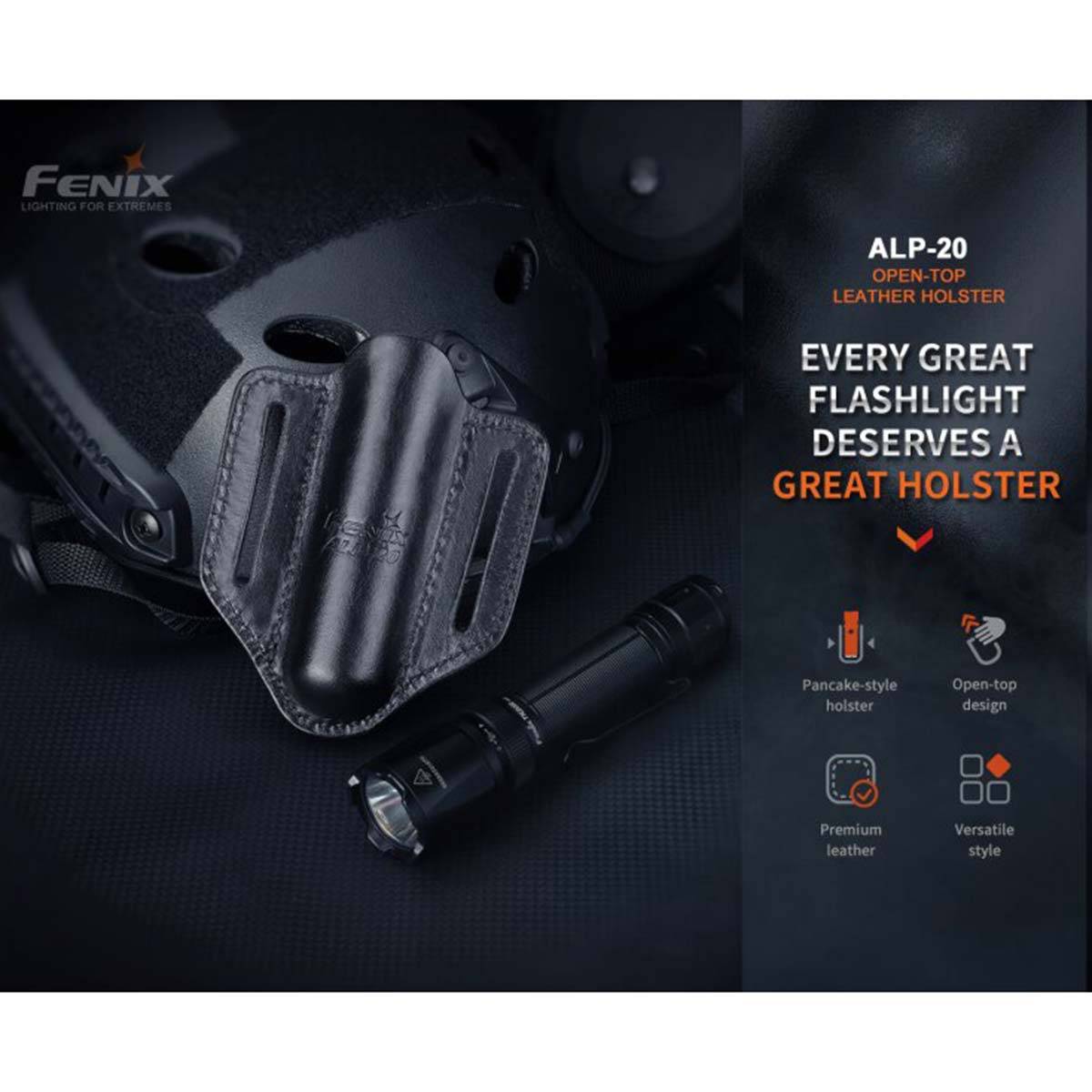 Fenix ALP-20 Lederholster für Taschenlampen - Schwarz