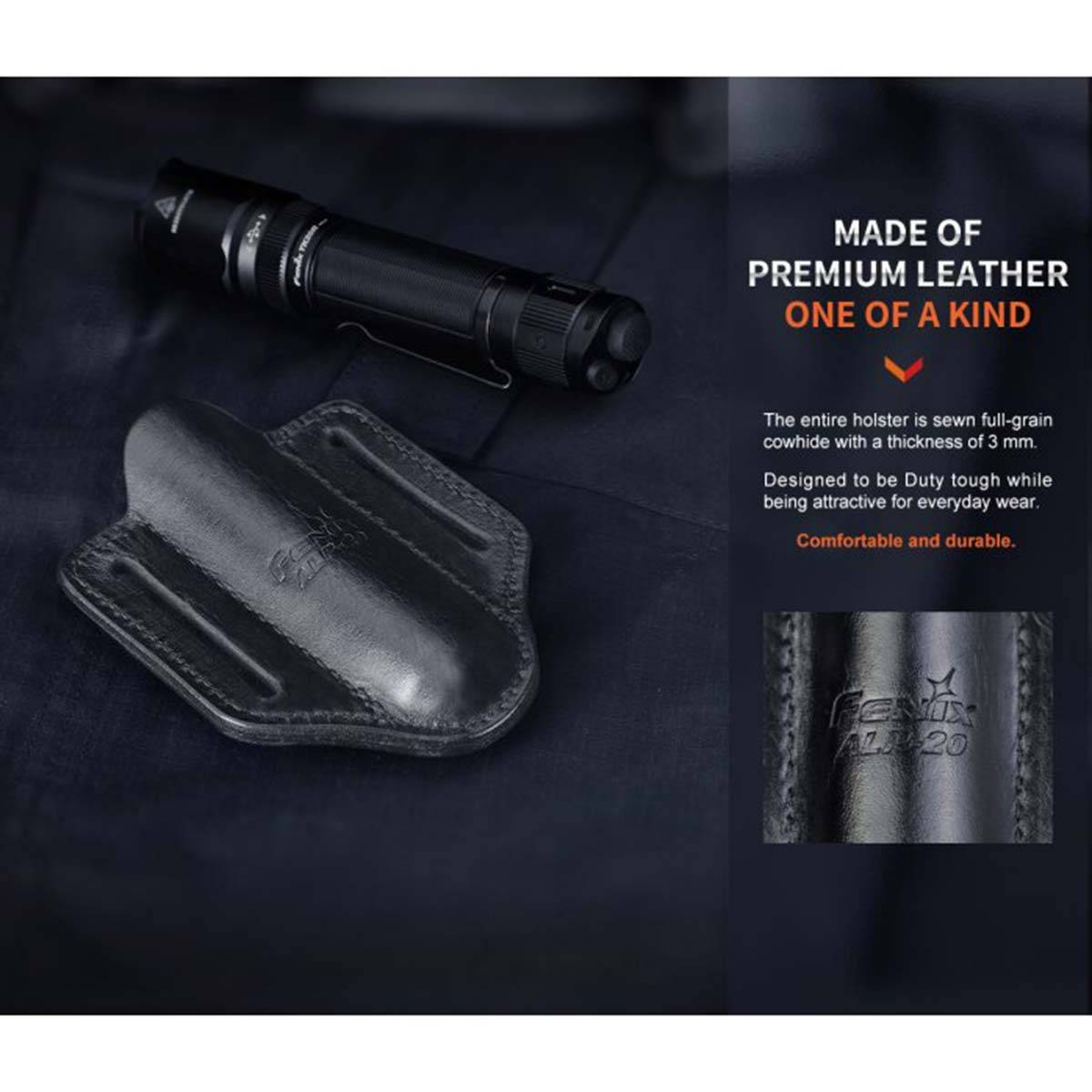 Fenix ALP-20 Lederholster für Taschenlampen - Schwarz