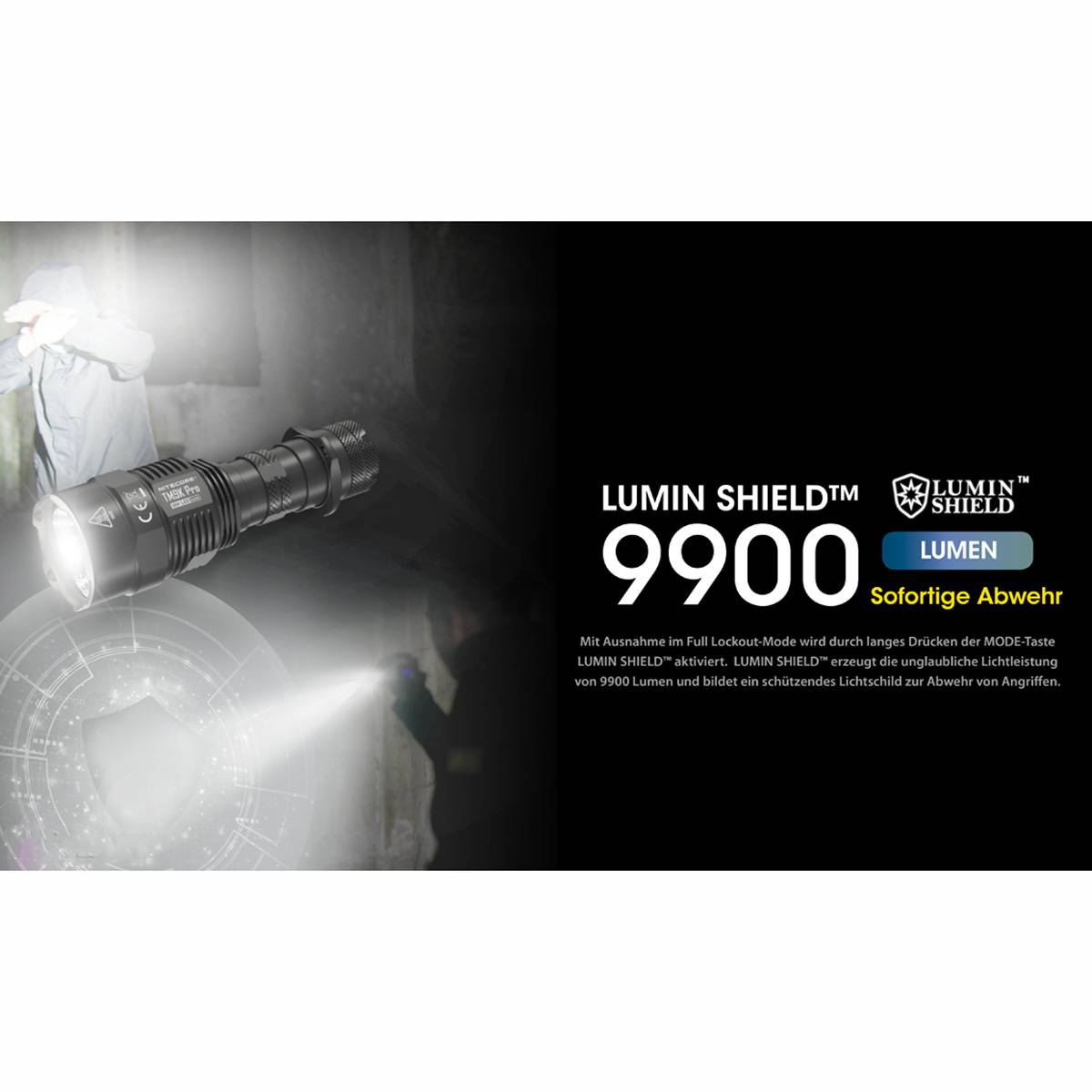 Nitecore TM9K PRO LED Taschenlampe 9900 Lumen - Schwarz