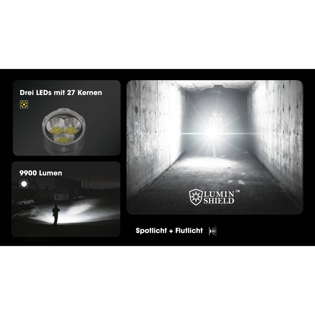 Nitecore TM9K PRO LED Taschenlampe 9900 Lumen - Schwarz