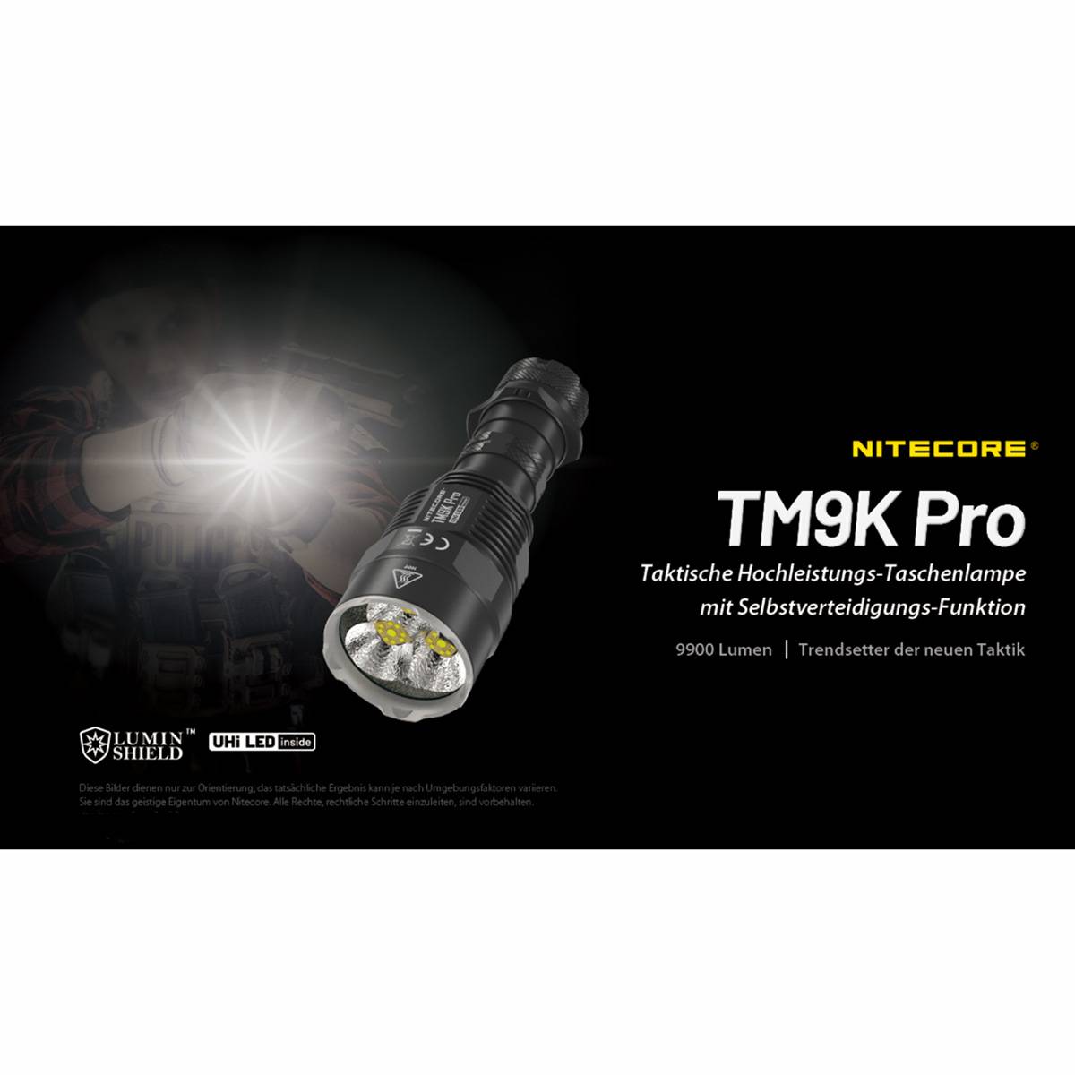Nitecore TM9K PRO LED Taschenlampe 9900 Lumen - Schwarz