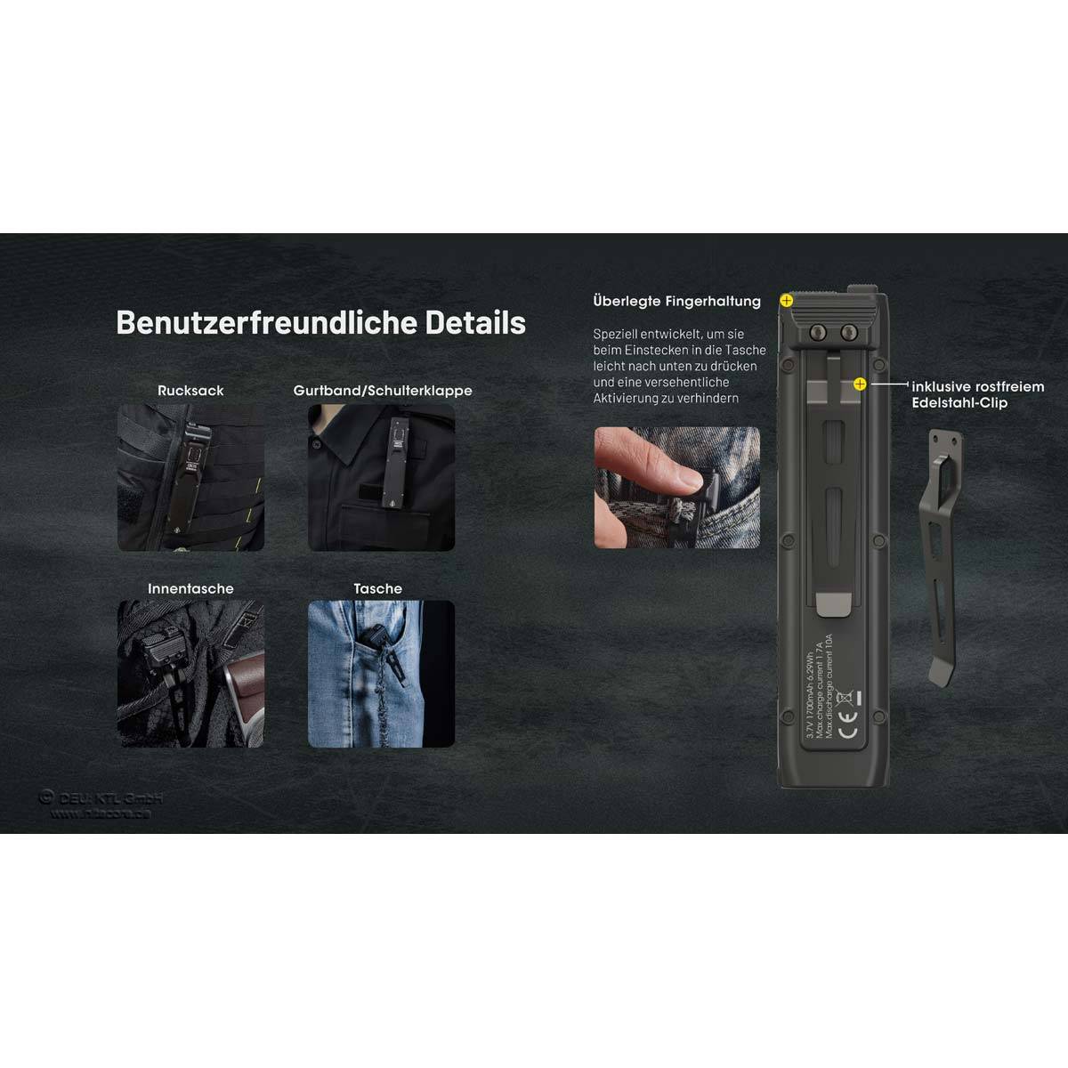 Nitecore EDC25 Led- Taschenlampe 3000 Lumen - Schwarz