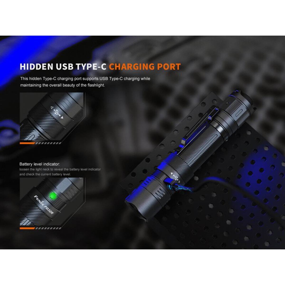 Fenix PD32R 1400lm - Taschenlampe mit USB-Anschluss