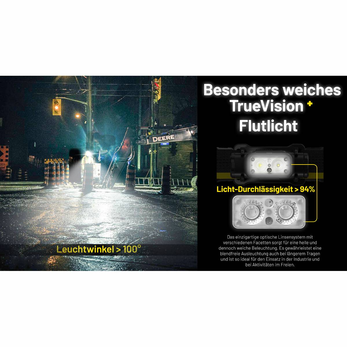 Nitecore NU53 LED Stirnlampe 1800 Lumen - Schwarz/Gelb