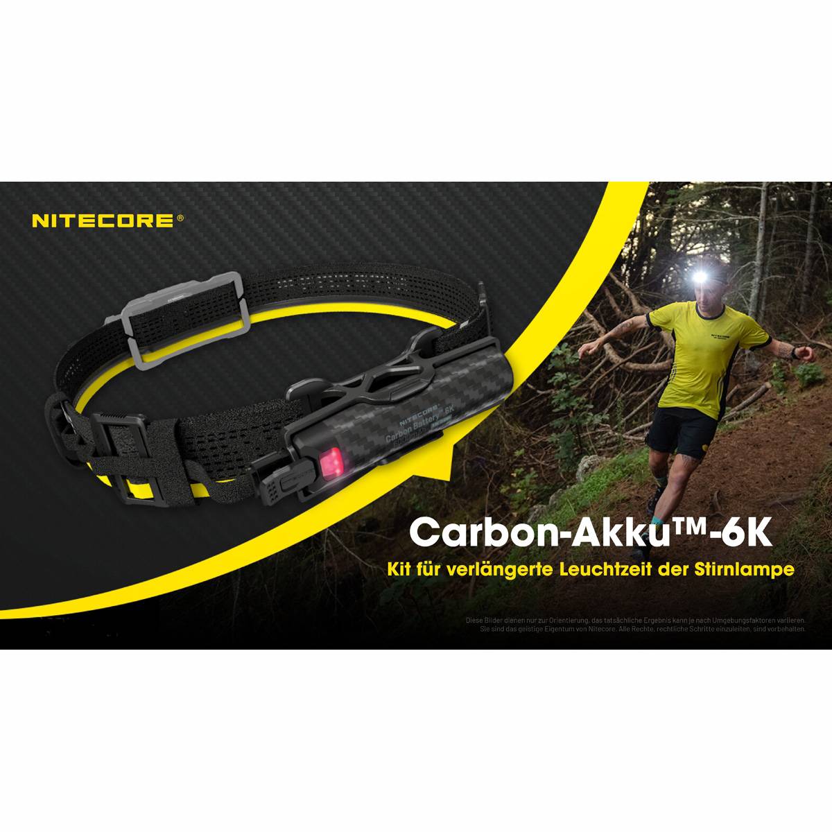 Nitecore Carbon Battery 6K Extension Kit - 6000 mAh Akku mit Stirnband