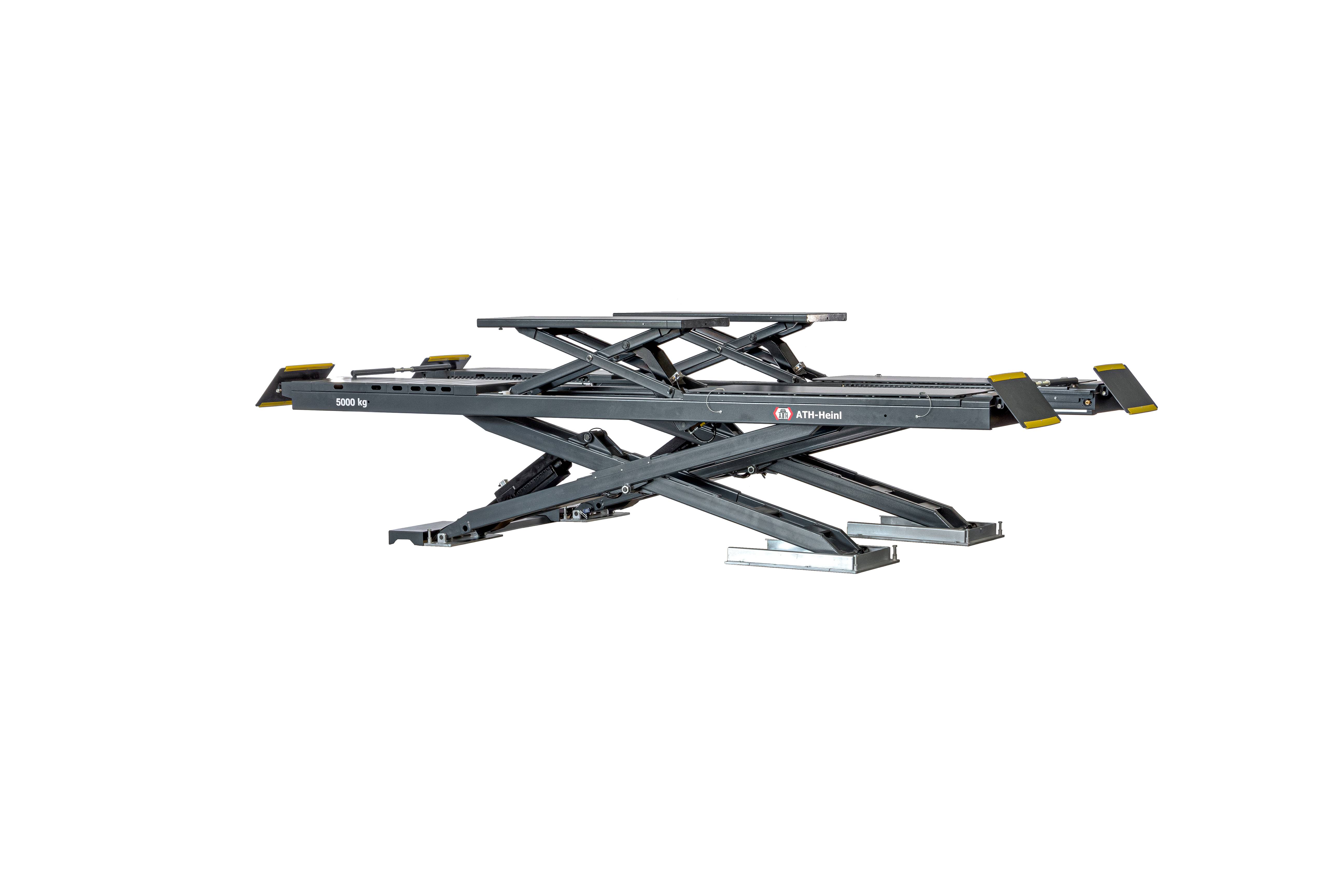 ATH Cross Lift 50 UGA Auffahr Scherenhebebühne, 5t KFZ Hebebühne 5000kg mit Radfreiheber, Achsmess Kit Unterflur
