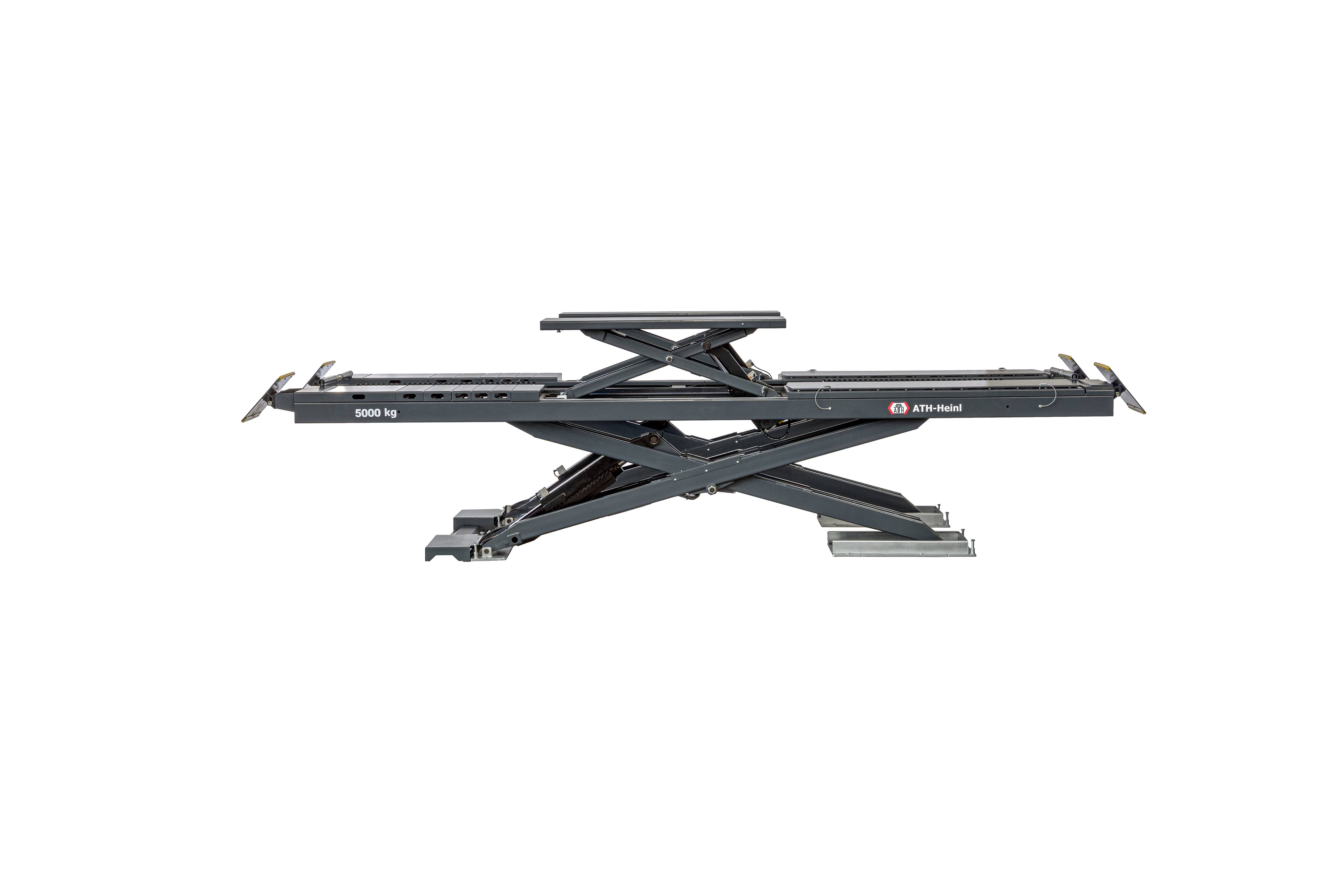 ATH Cross Lift 50 UGA Auffahr Scherenhebebühne, 5t KFZ Hebebühne 5000kg mit Radfreiheber, Achsmess Kit Unterflur