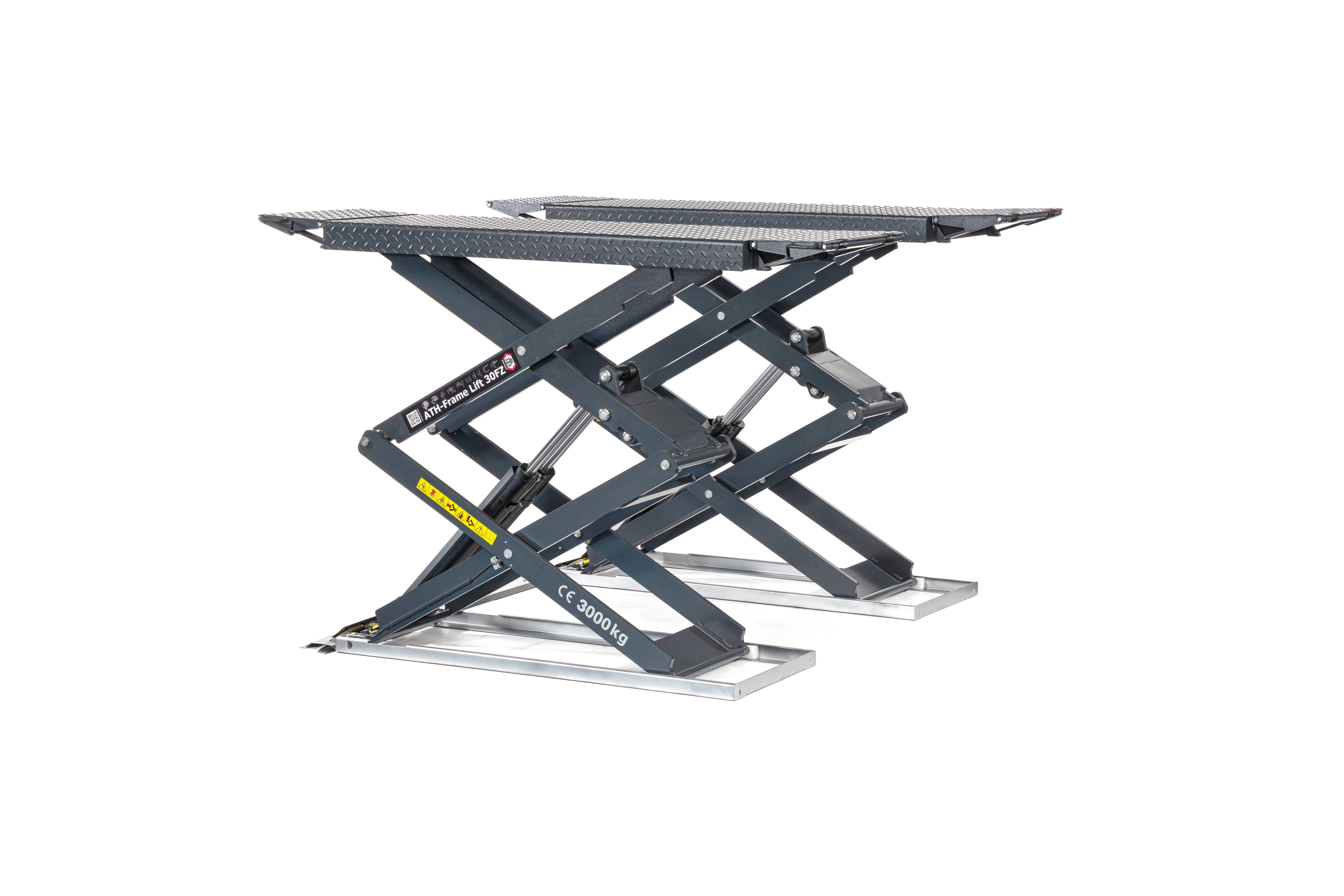 ATH Frame Lift 30 FZ UG KFZ Doppelscherenhebebühne KFZ 3t Scheren Hebebühne 3000kg mit Unterflur Kit