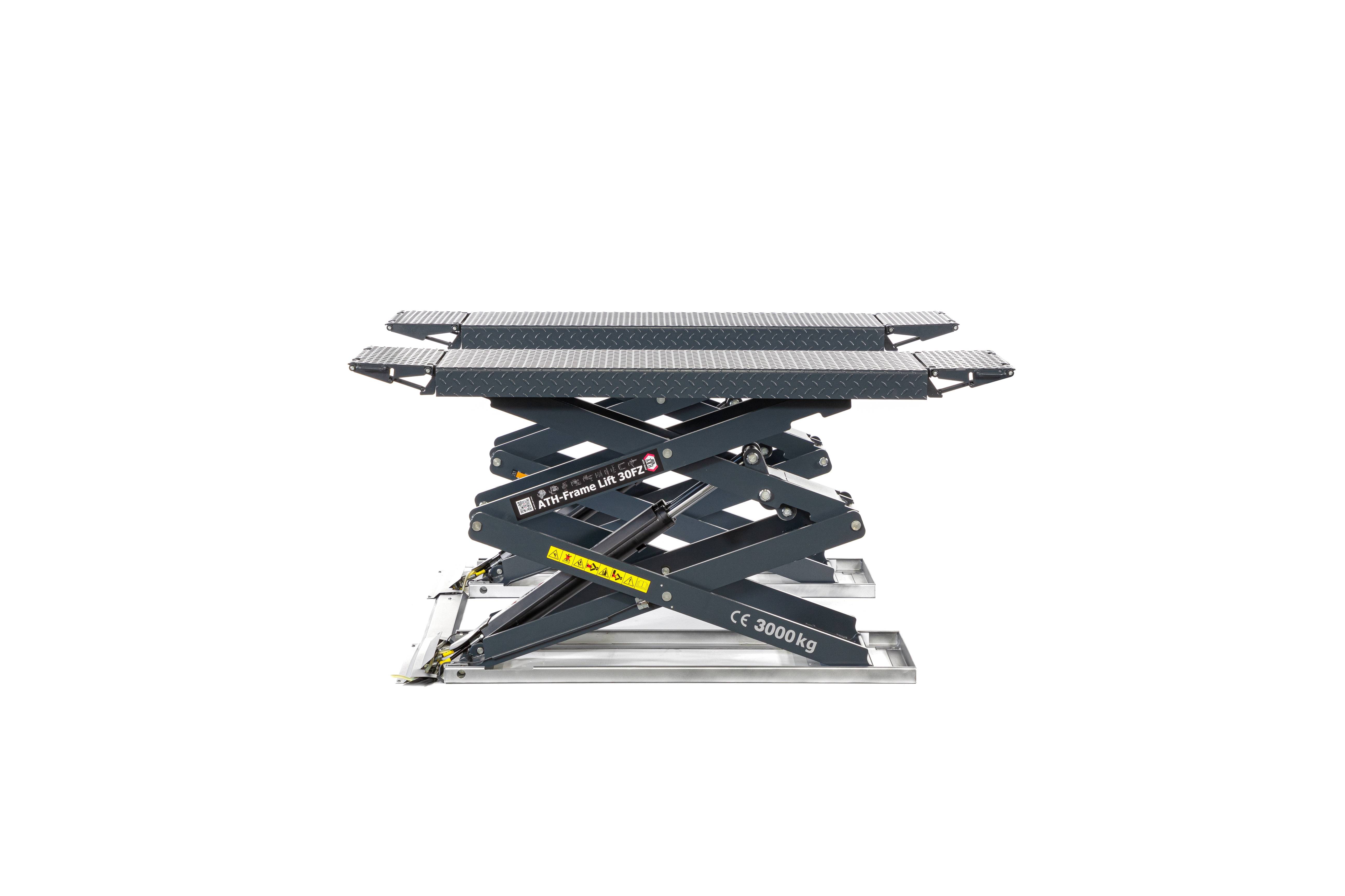 ATH Frame Lift 30 FZ UG KFZ Doppelscherenhebebühne KFZ 3t Scheren Hebebühne 3000kg mit Unterflur Kit