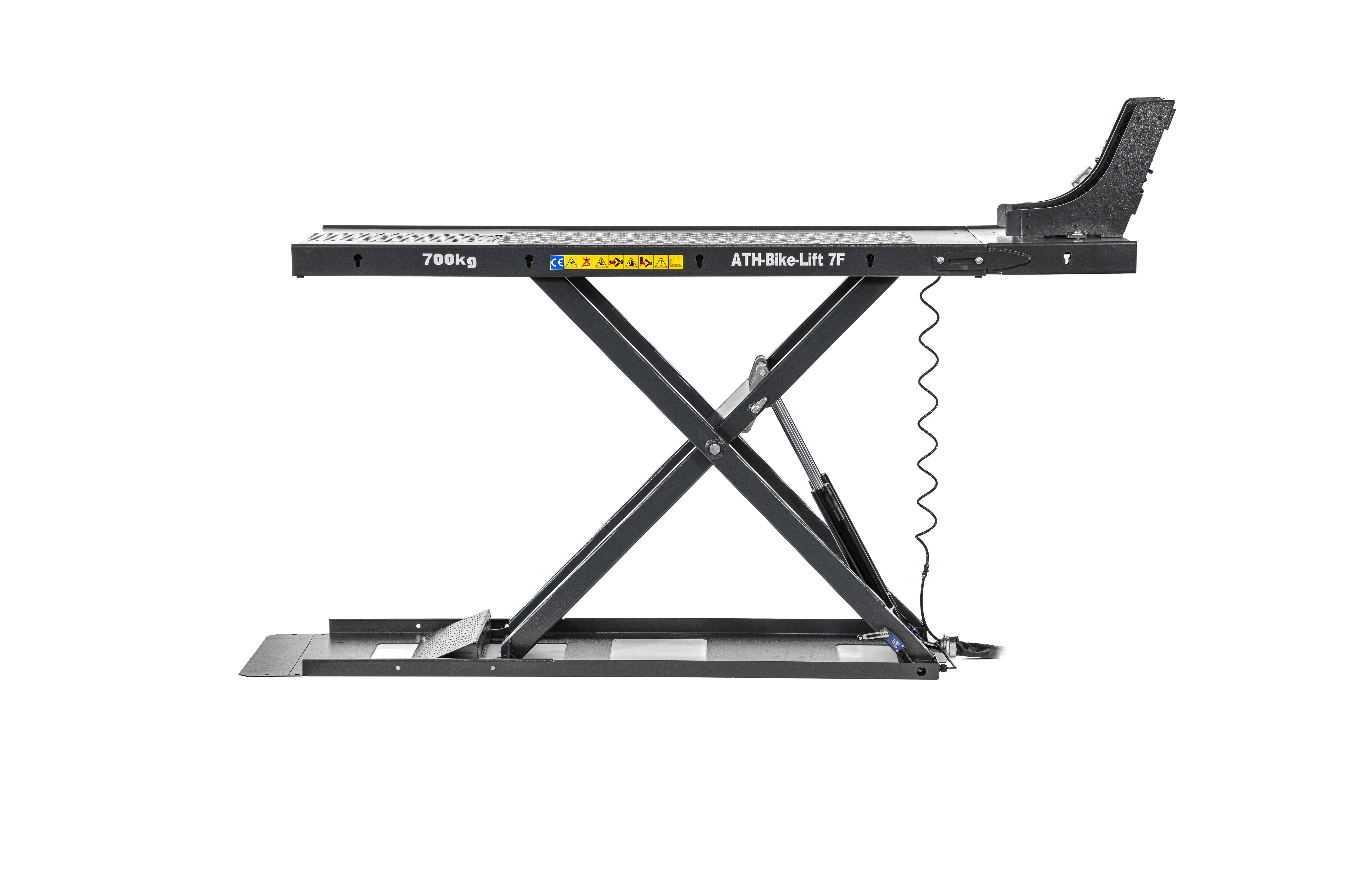 ATH Bike Lift 7F Motorradhebebühne Motorrad Hebebühne Motorradbühne KRAD Kraftrad 700kg inkl. Pneumatischer Radhalter