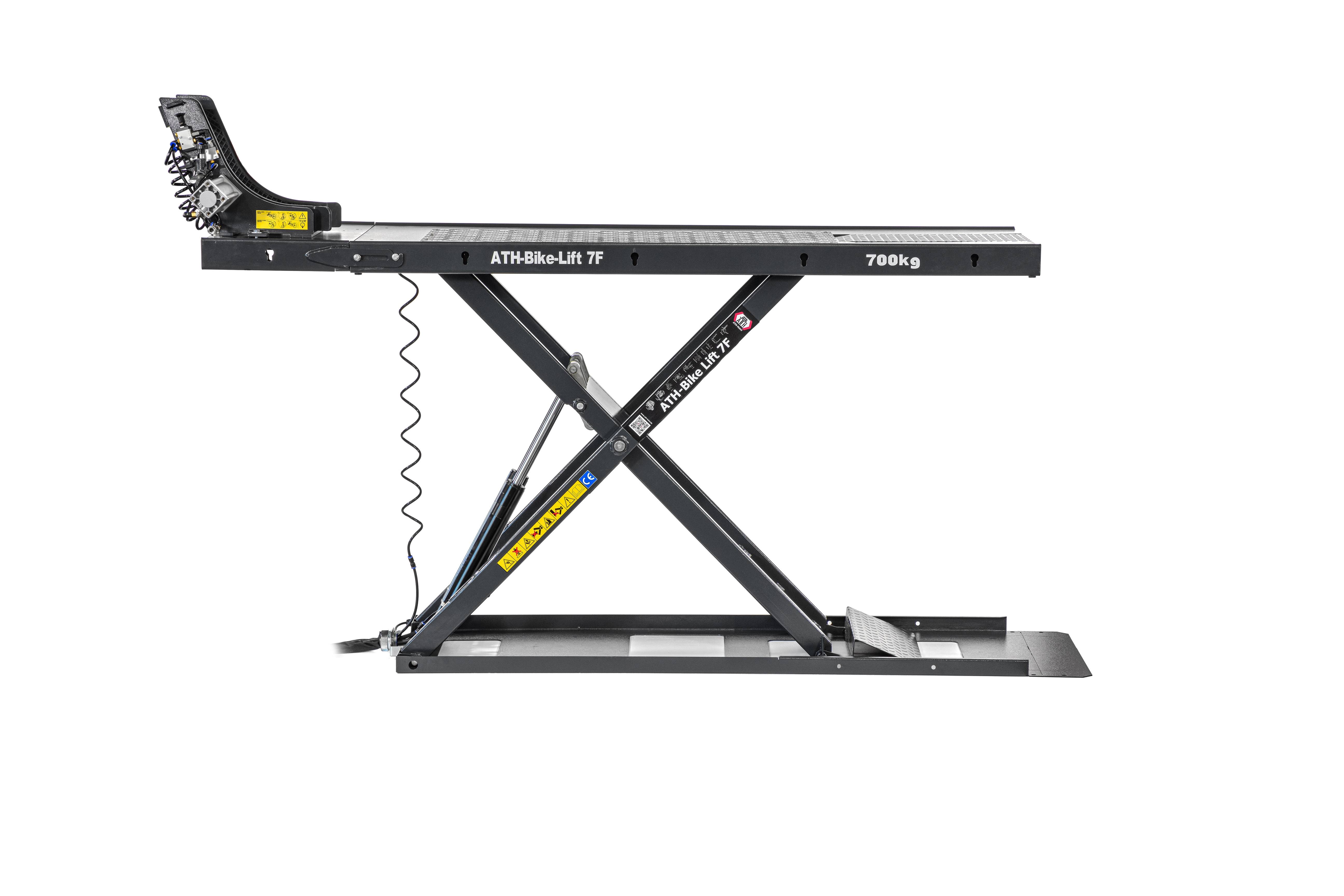 ATH Bike Lift 7F Motorradhebebühne Motorrad Hebebühne Motorradbühne KRAD Kraftrad 700kg inkl. Pneumatischer Radhalter