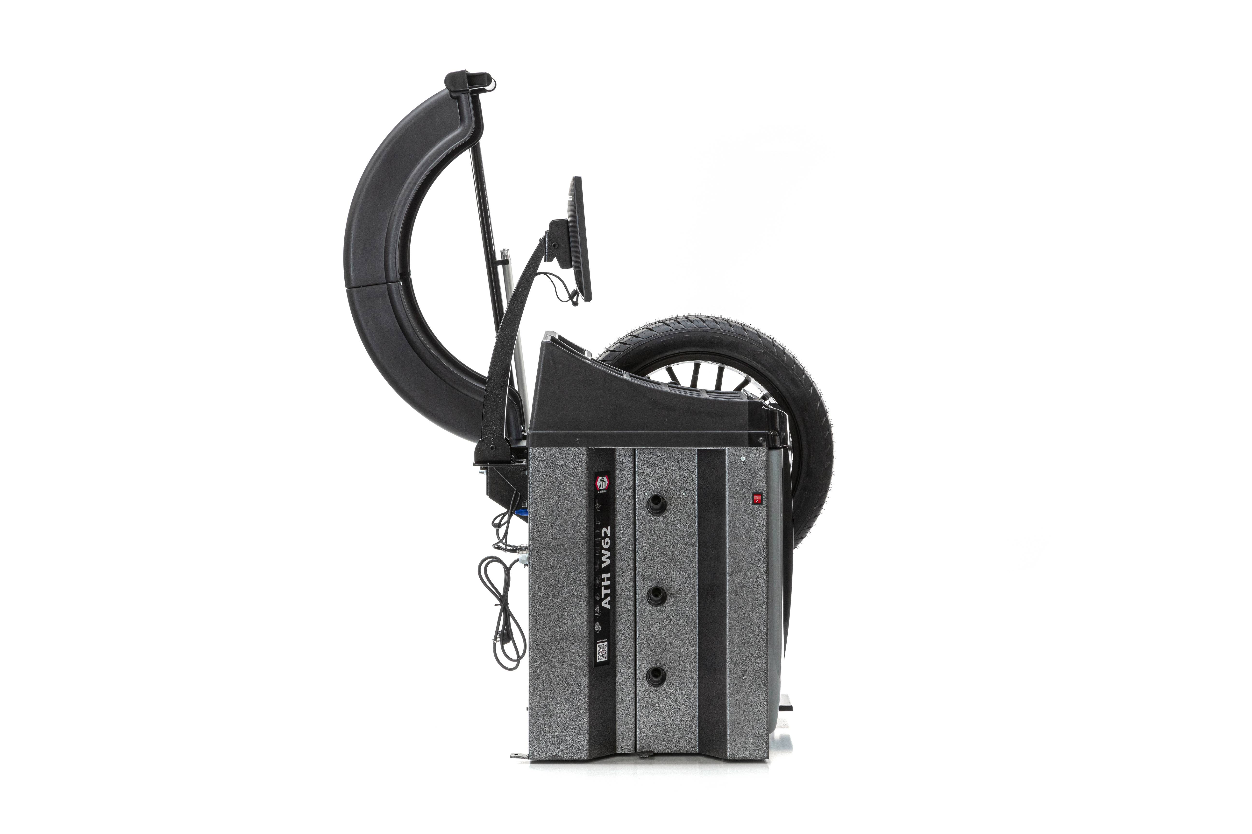 ATH W62 LCD 3D Reifenwuchtmaschine Wuchtmaschine Radwuchtmaschine Radwuchtgerät LCD-Monitor Duo-Laser 12"- 24" inkl. Messarm für Breitenmesslehre