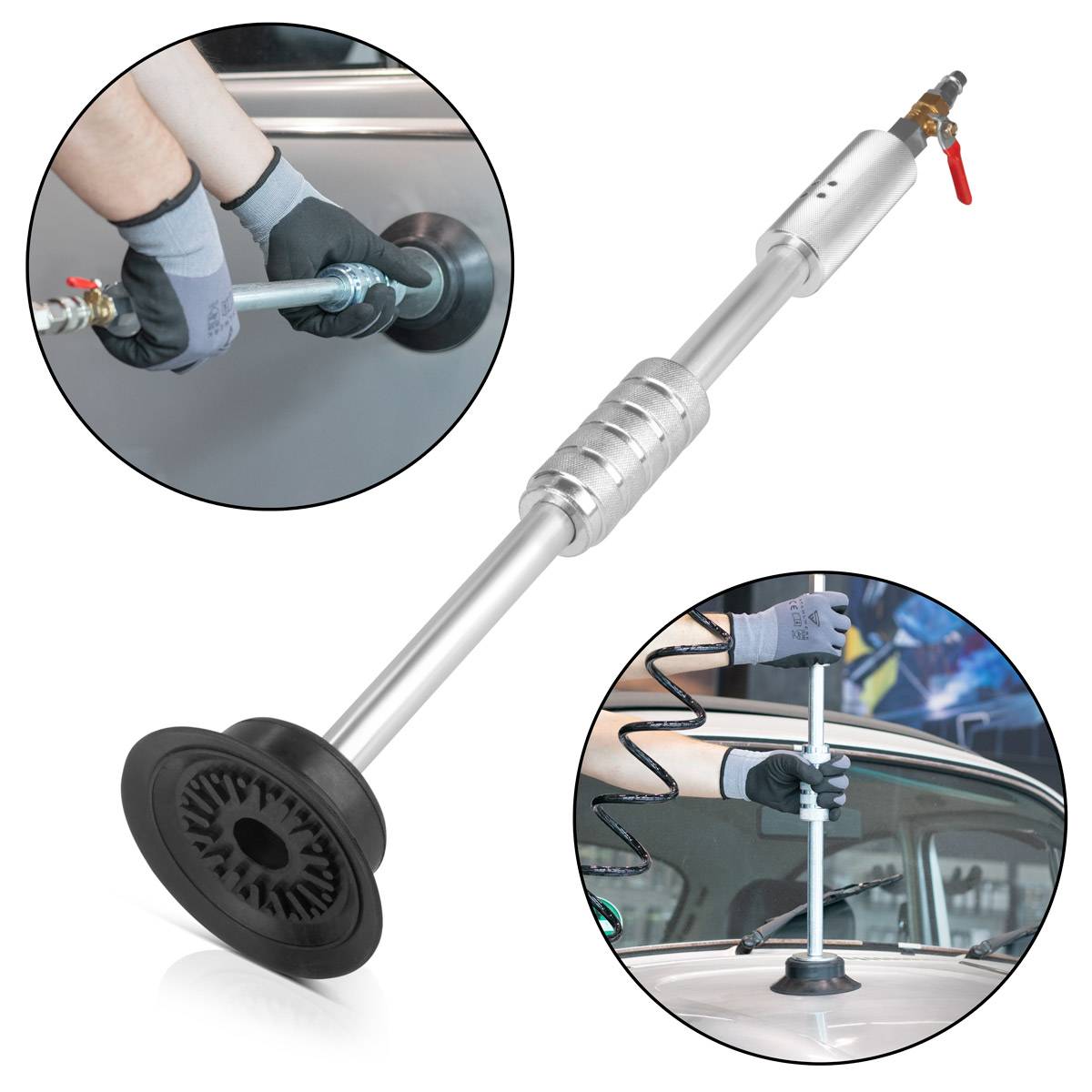 STAHLWERK Dellenzieher PDZ-620 ST Pneumatischer Gleithammer, Saugnapf-Zughammer