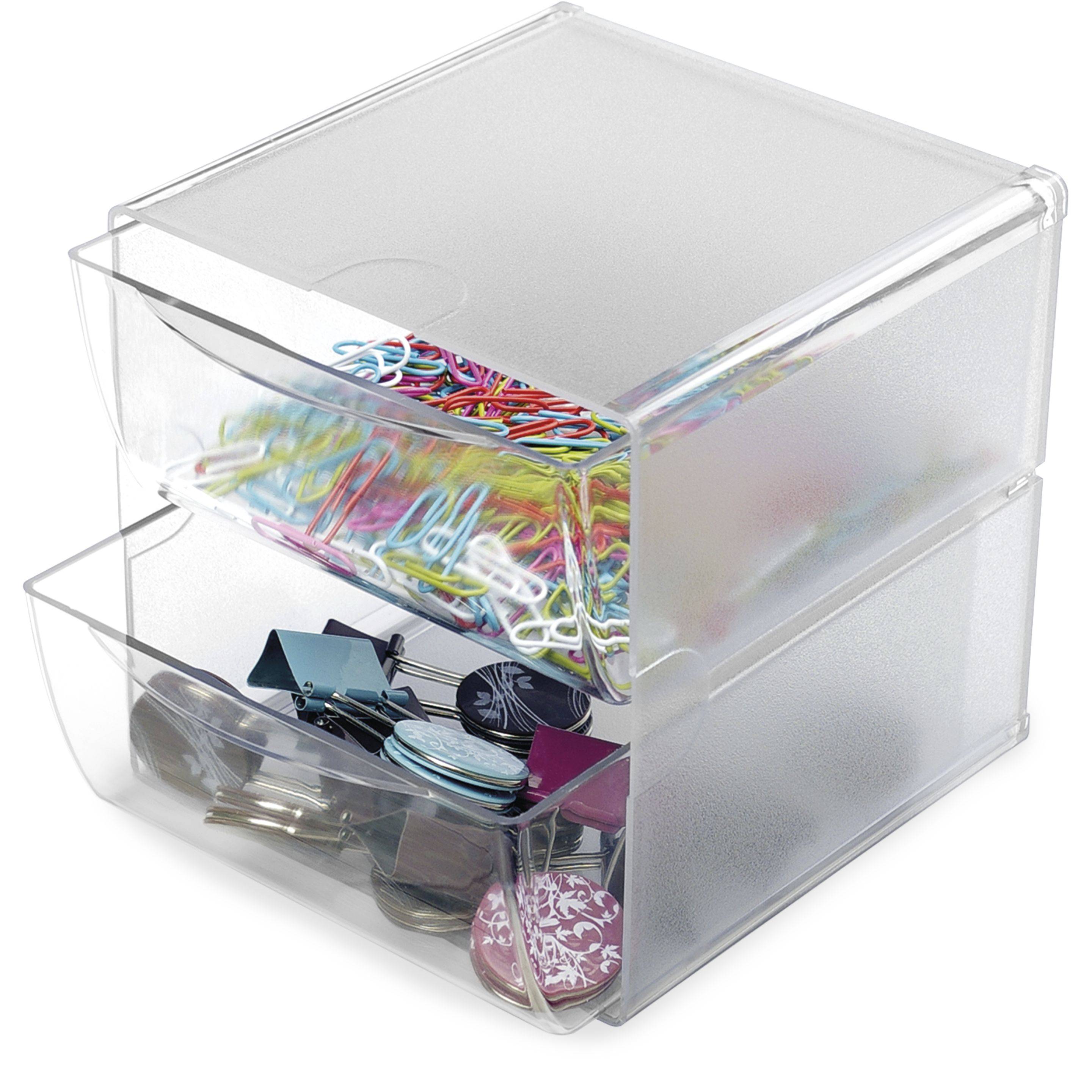 Organisationsbox Cube 2 FÃ¤cher glasklar