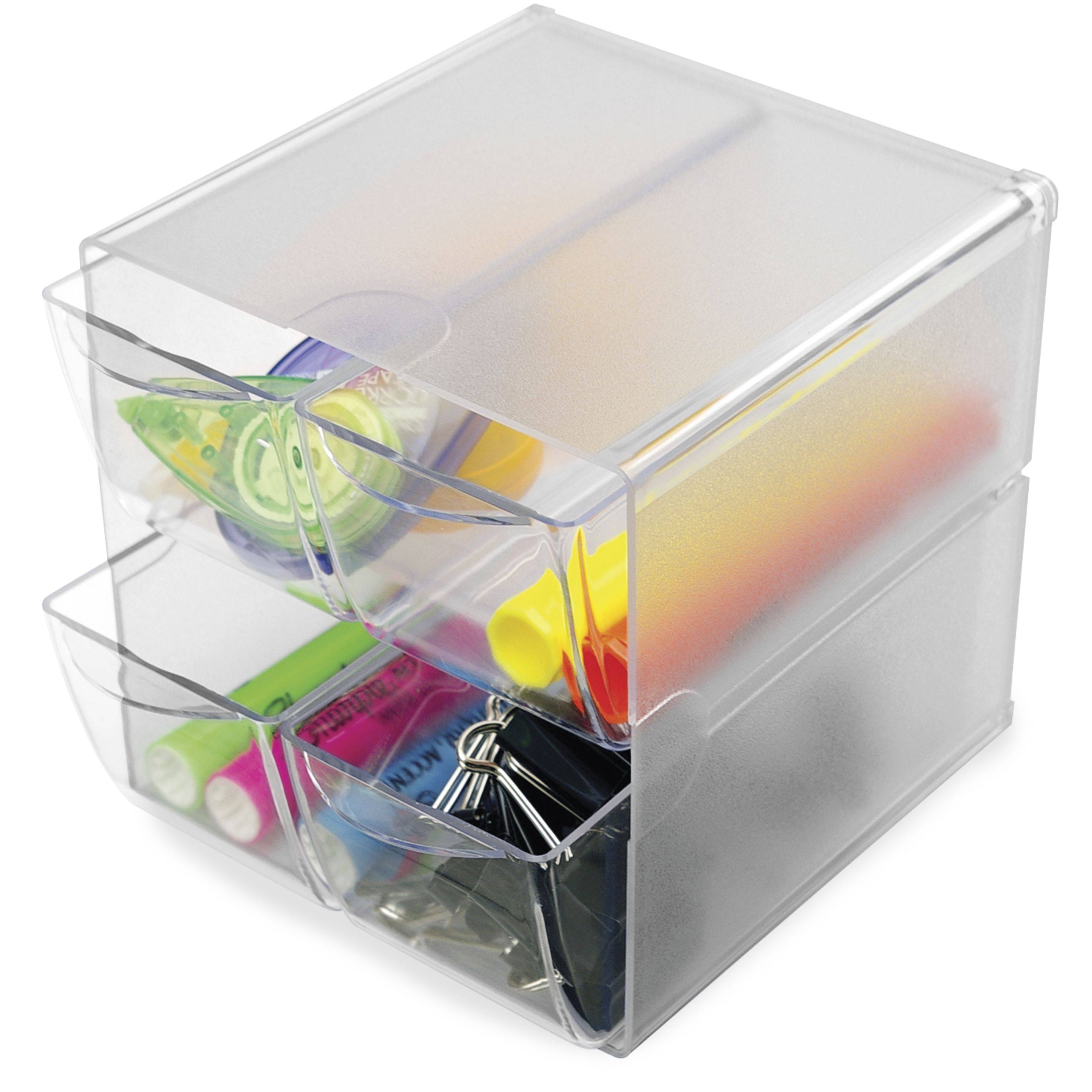 Organisationsbox Cube 4 FÃ¤cher glasklar
