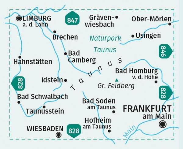 KOMPASS Wanderkarte 840 Östlicher Taunus 1:50.000