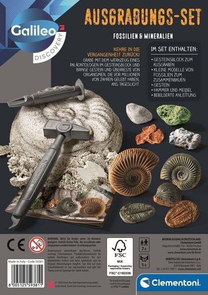 Ausgrabungs-Set Fossilien & Mineralien