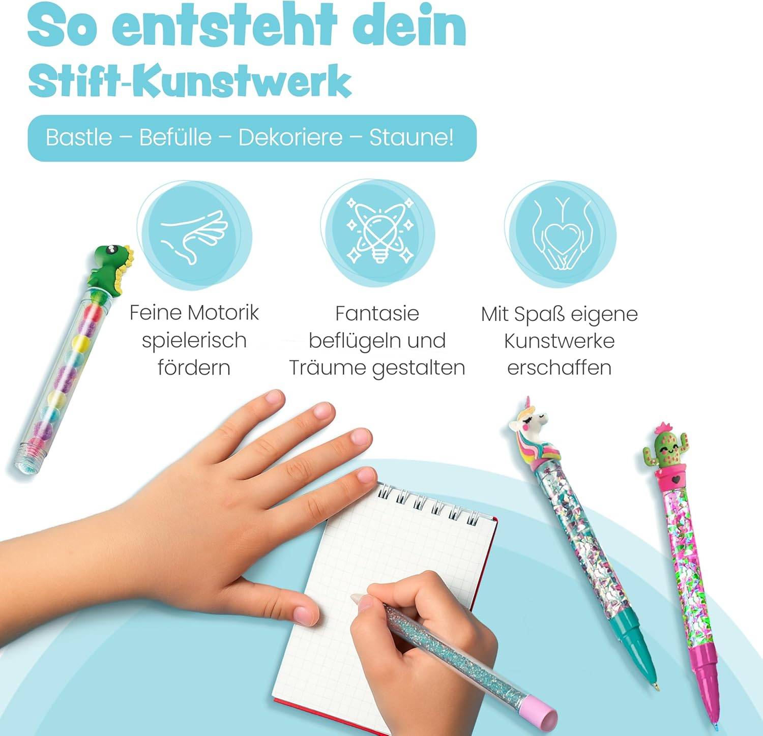 Clementoni 59415 - Idea Stift-Atelier mit über 50 Accessoires - Stift-Bastelset