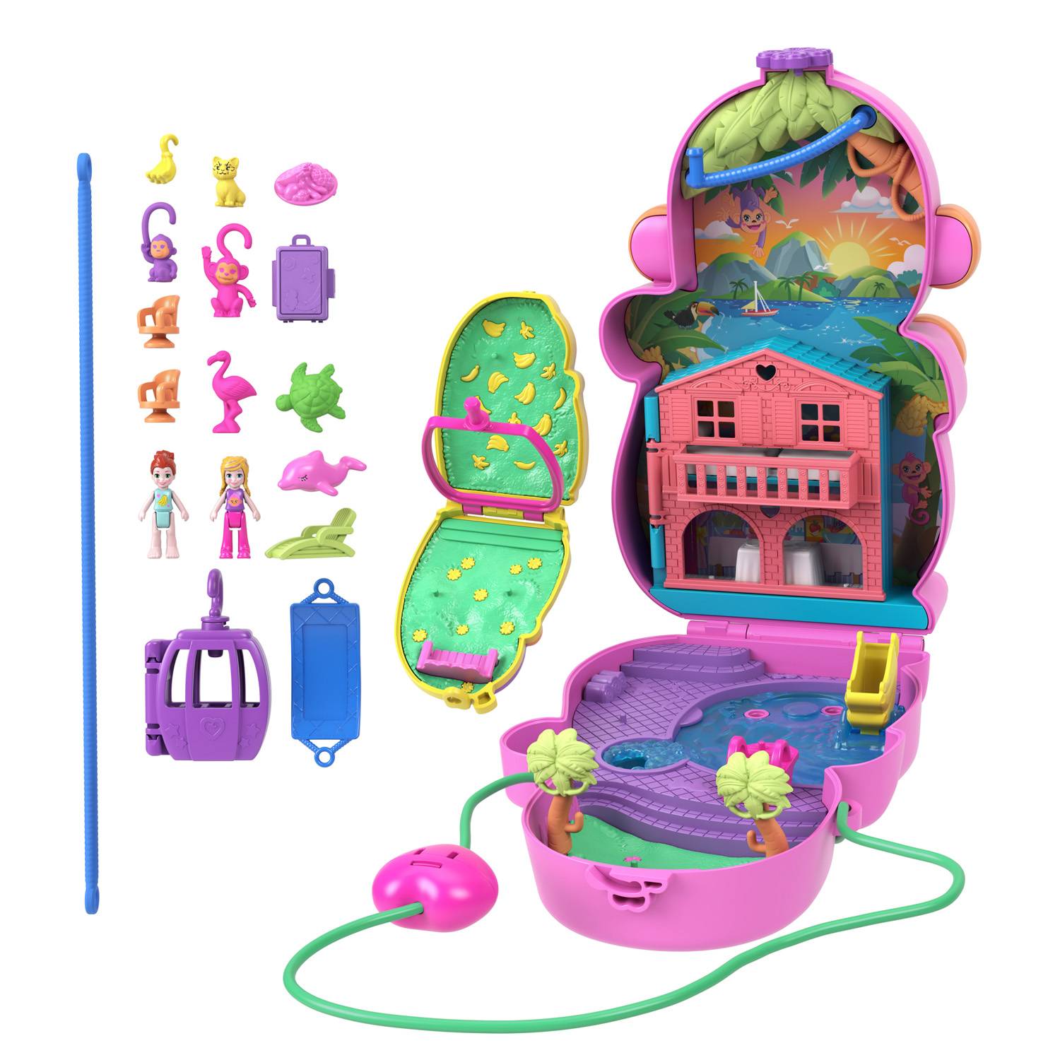 Mattel HWP04 - Polly Pocket Affenmama und Baby