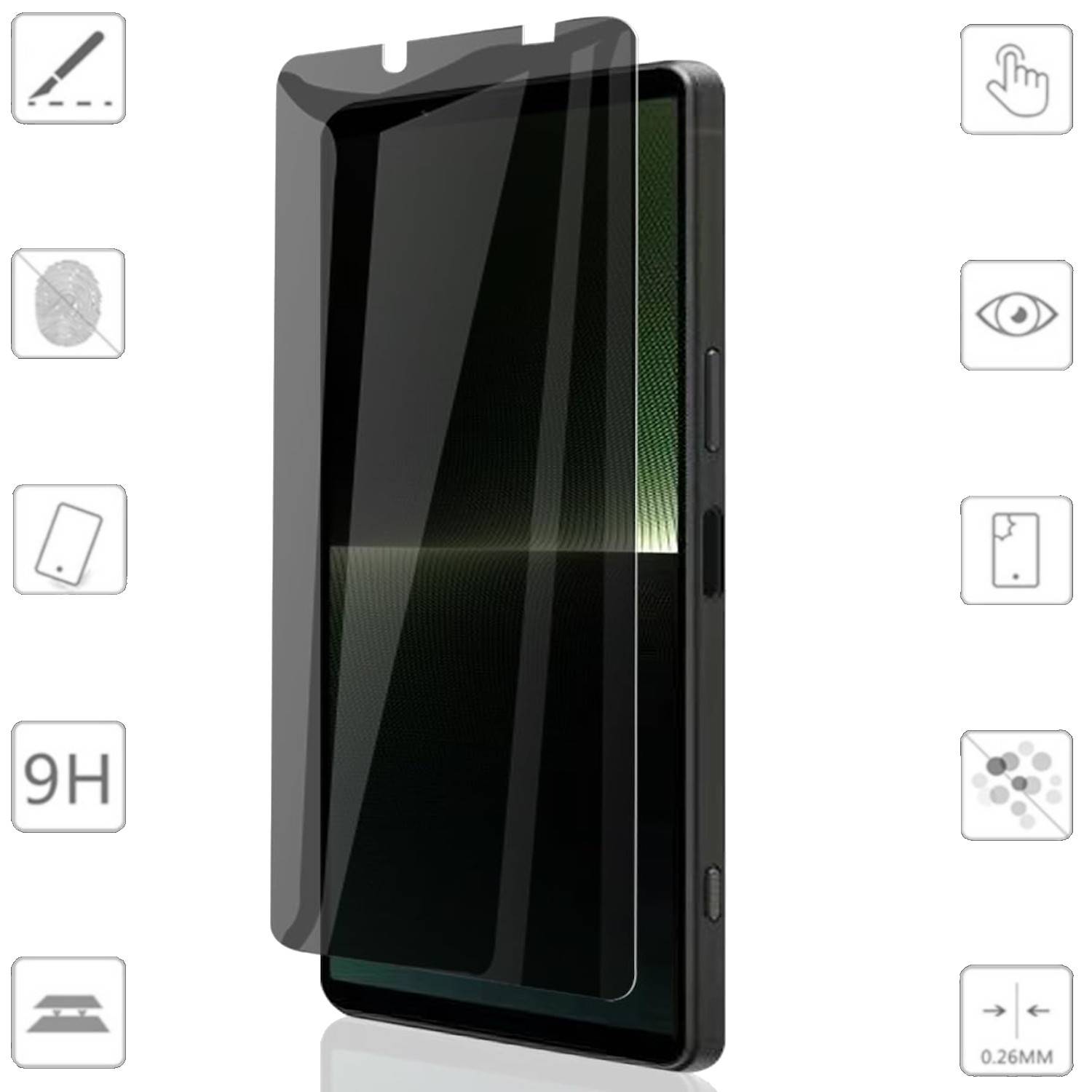 Für Sony Xperia 10 VI 1x 2.5D 0,26mm Privacy Schutz H9 Hart Glas Folie
