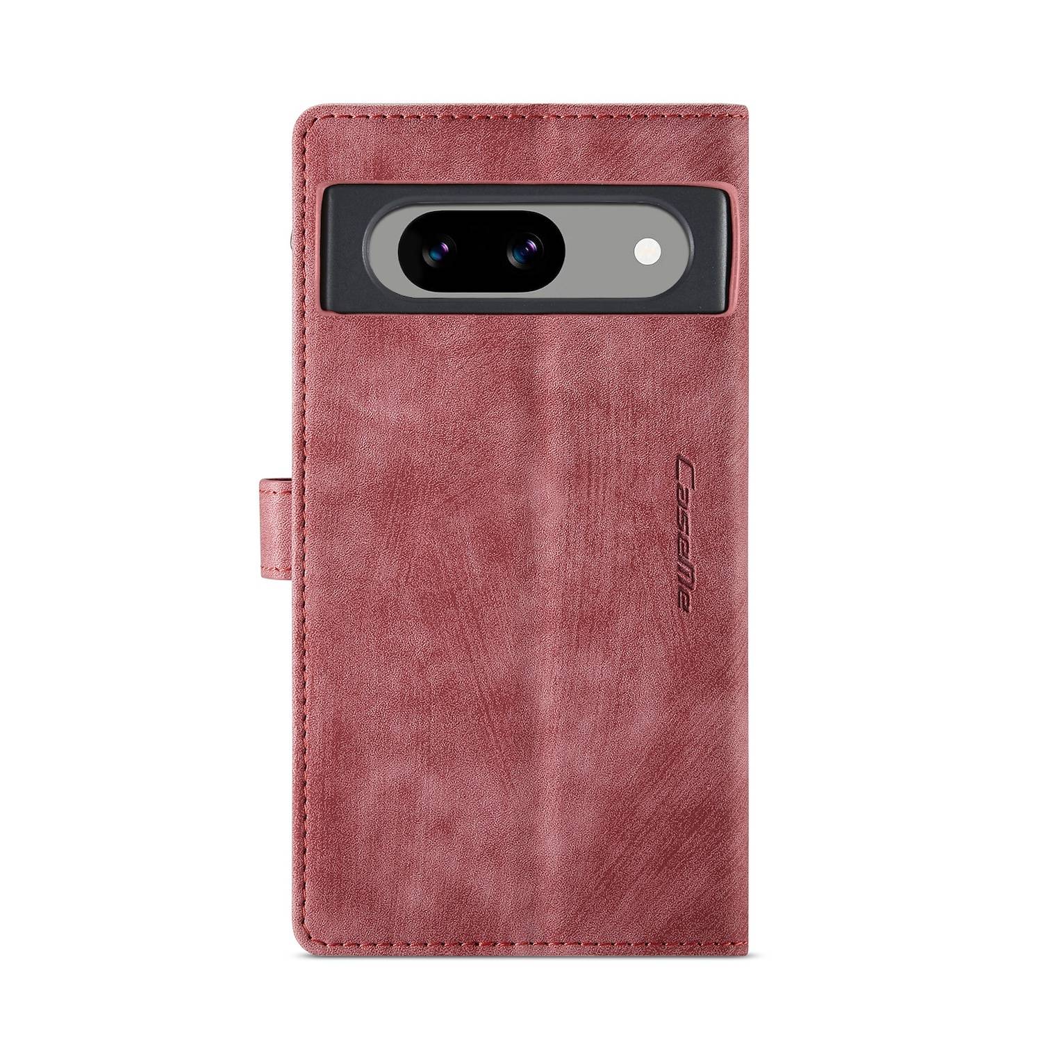 Für Google Pixel 8a Kunstleder Multifunktion Zipper Wallet Tasche Rot