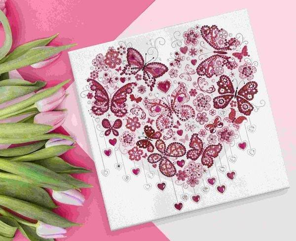 URSUS Erwachsenen-Bastelsets Diamond Painting, Diamanten Mandala Herz, Set 10