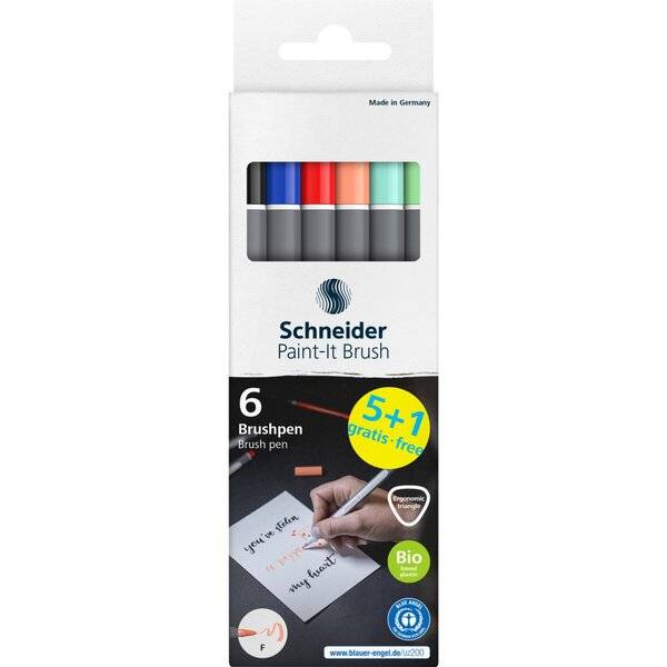 Brushpen Paint-It 070 sortiert Karton-Etui 6 Stück V2 5+1