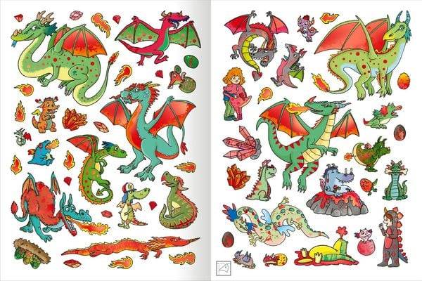 Erstes Stickern Metallic – Drachen